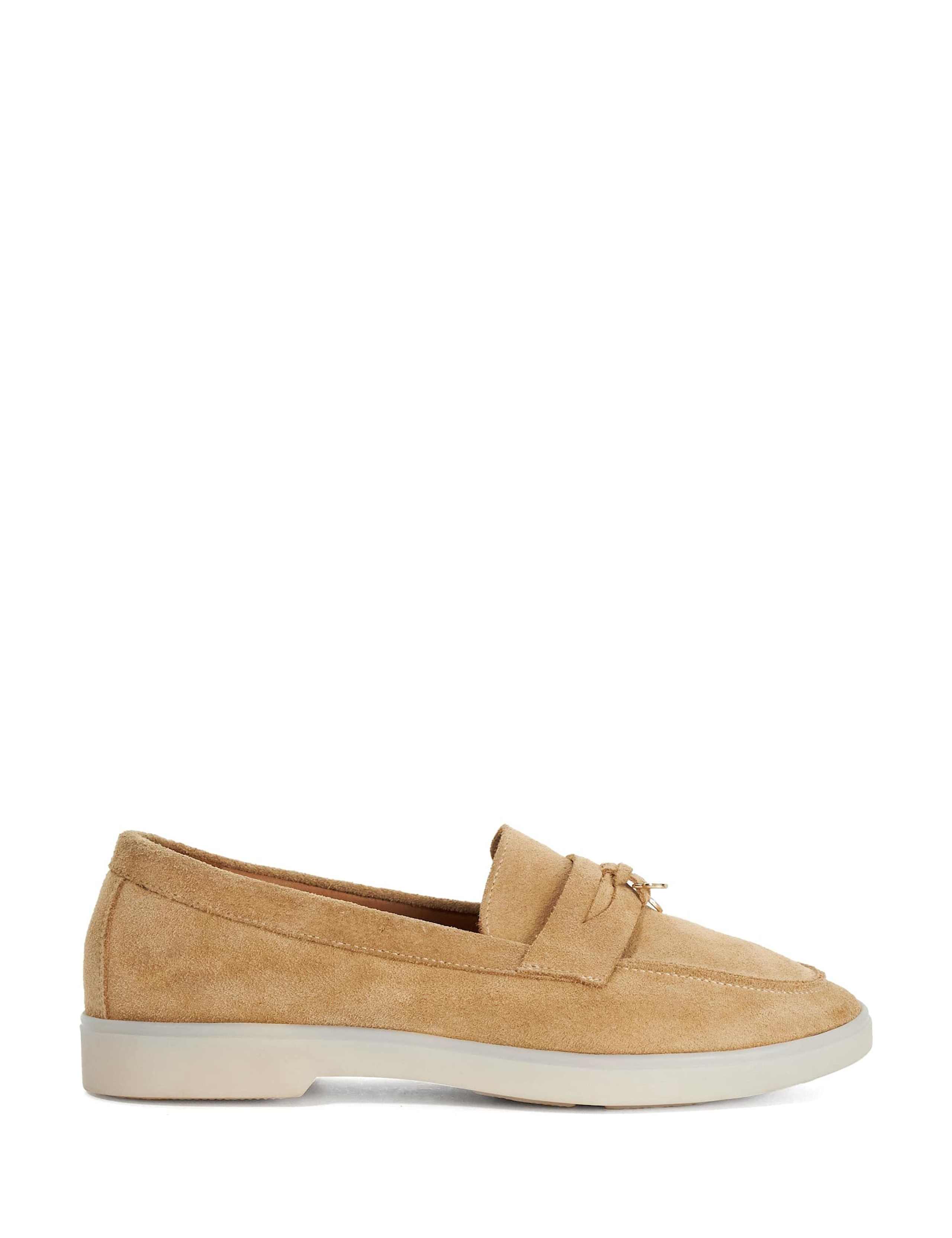 Wide Fit Suede Slip On Flat Loafers