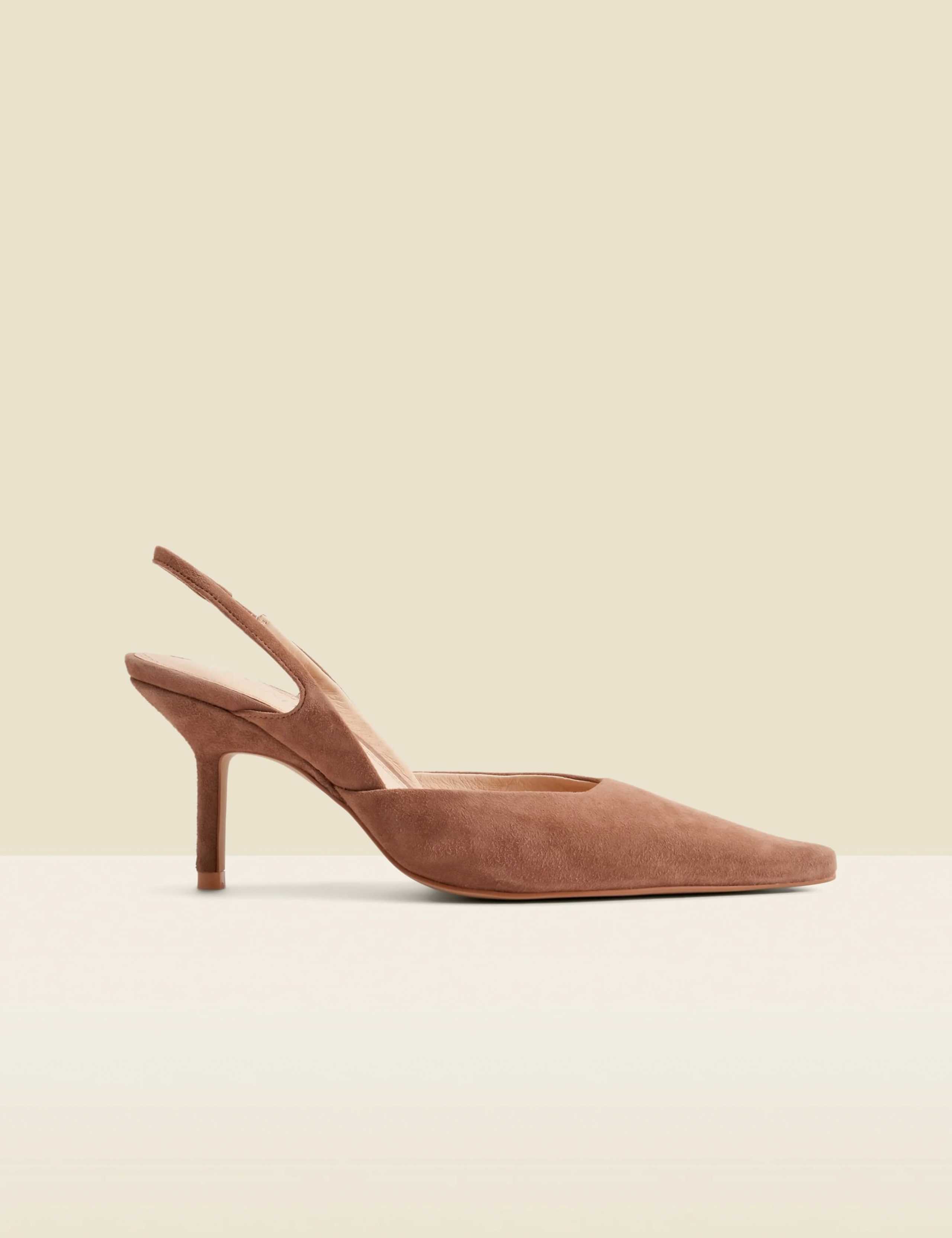 Suede Stiletto Heel Slingback Shoes