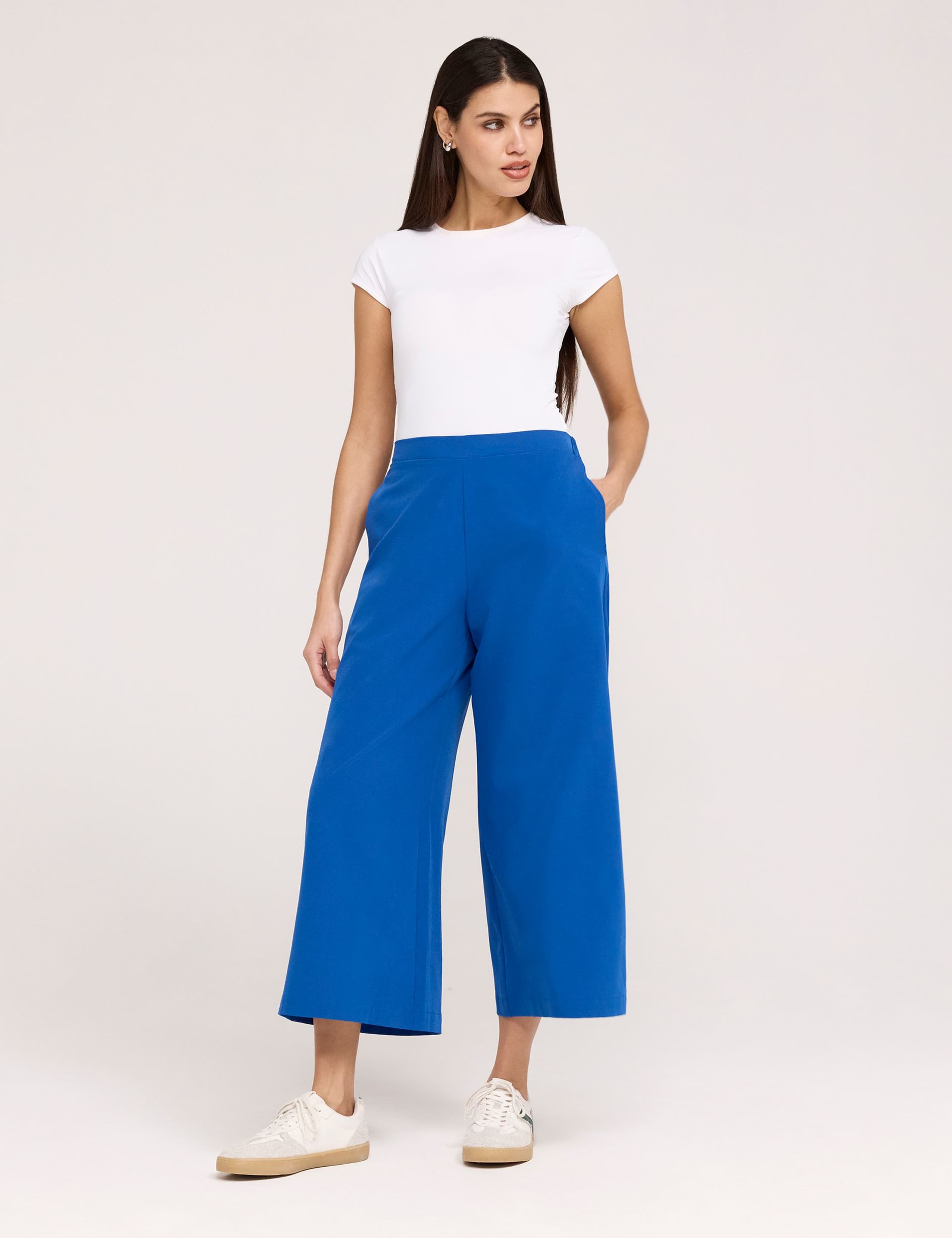 Wide Leg Cropped Trousers