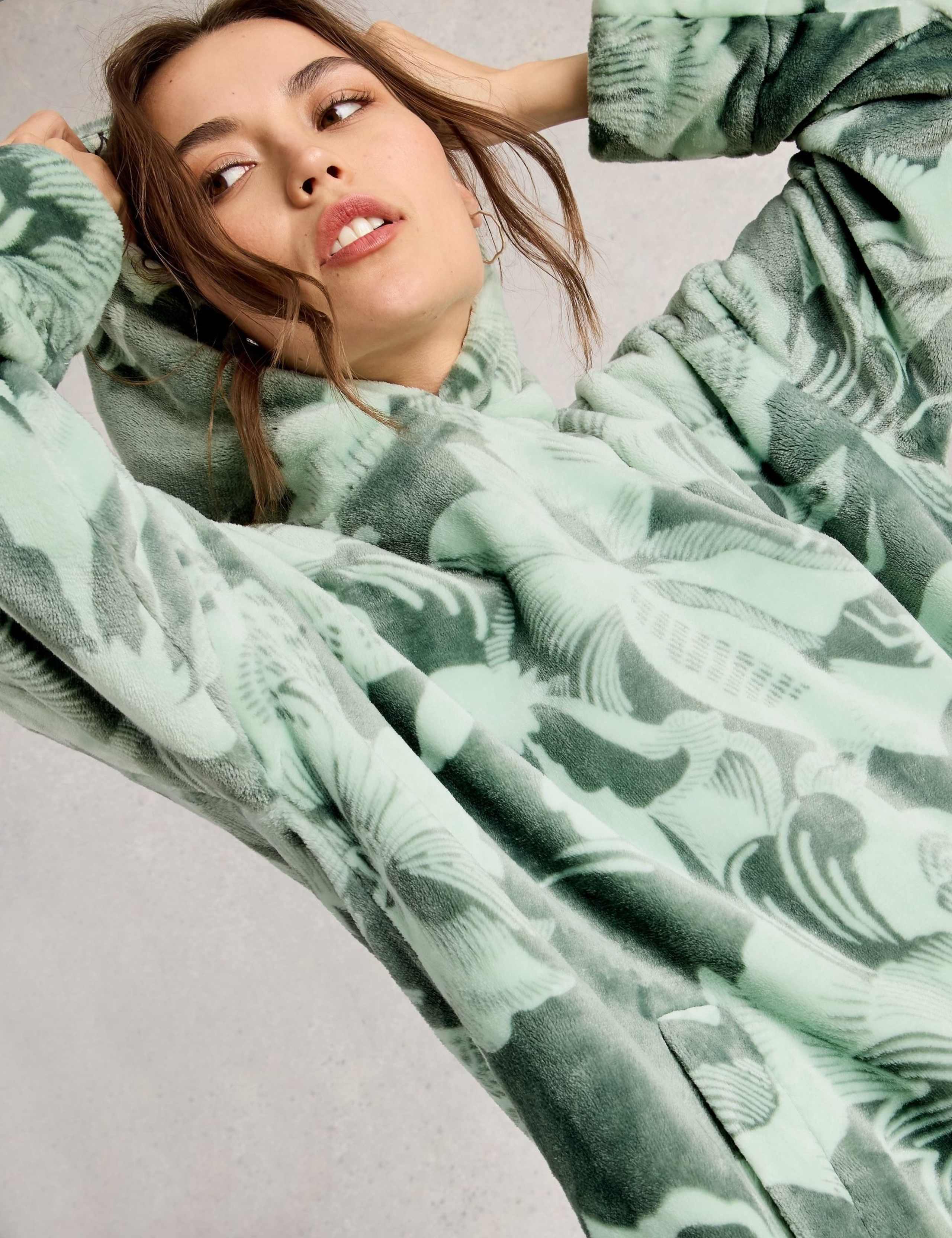 Printed Fleece Lounge Hoodie