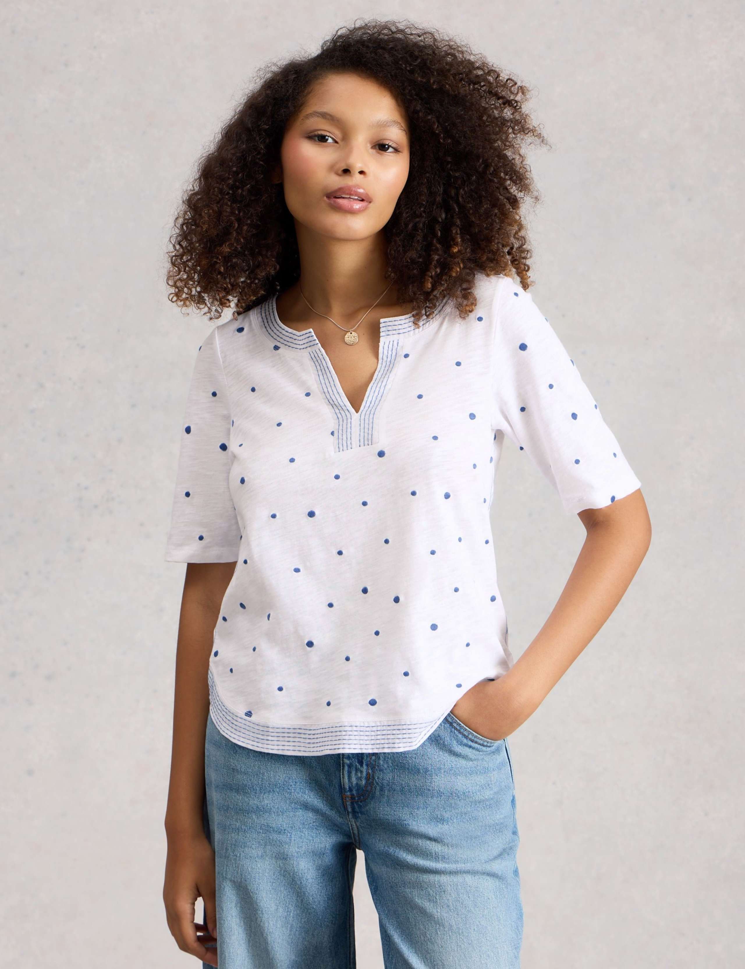 Pure Cotton Embroidered T-Shirt