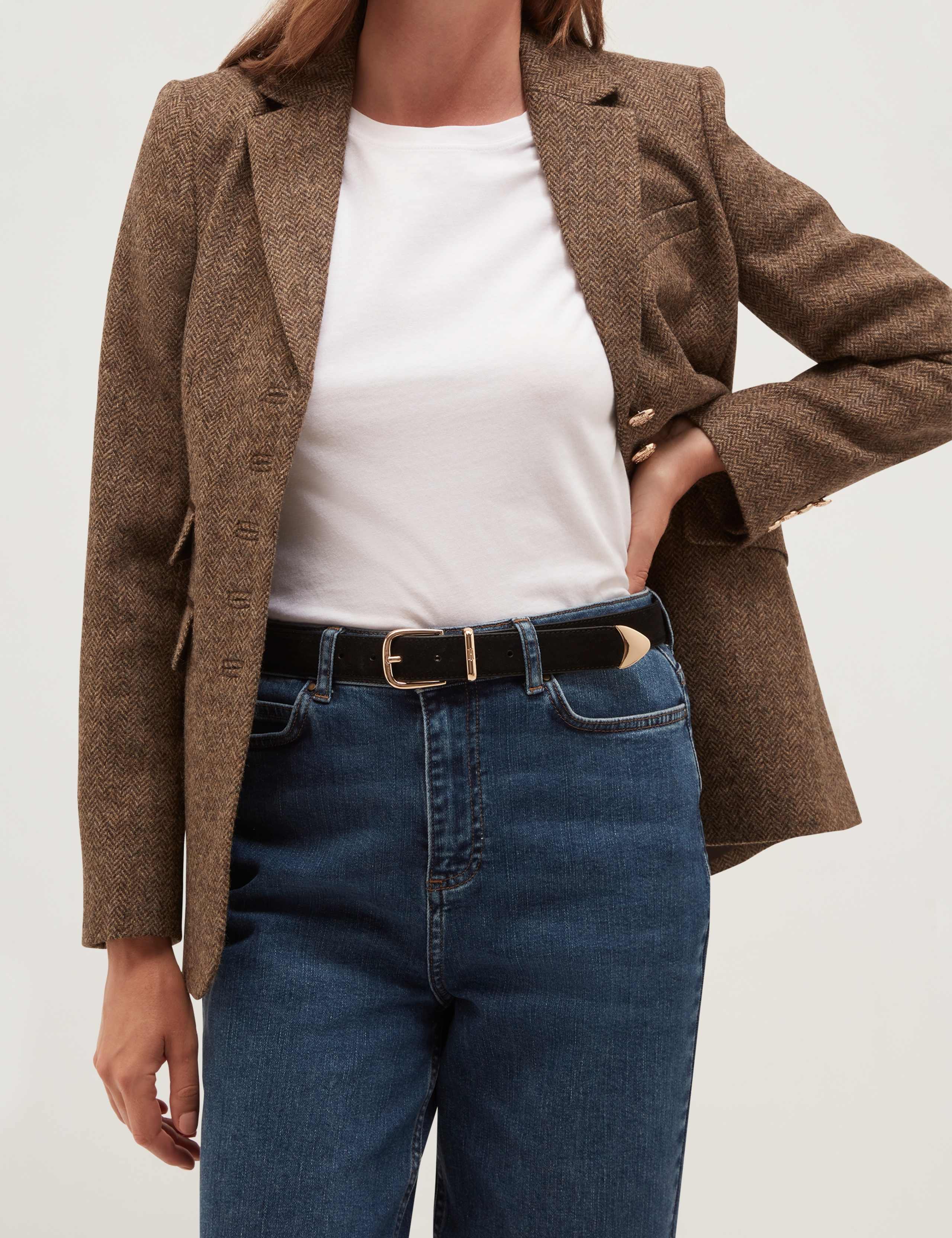 Suede Buckle Belt