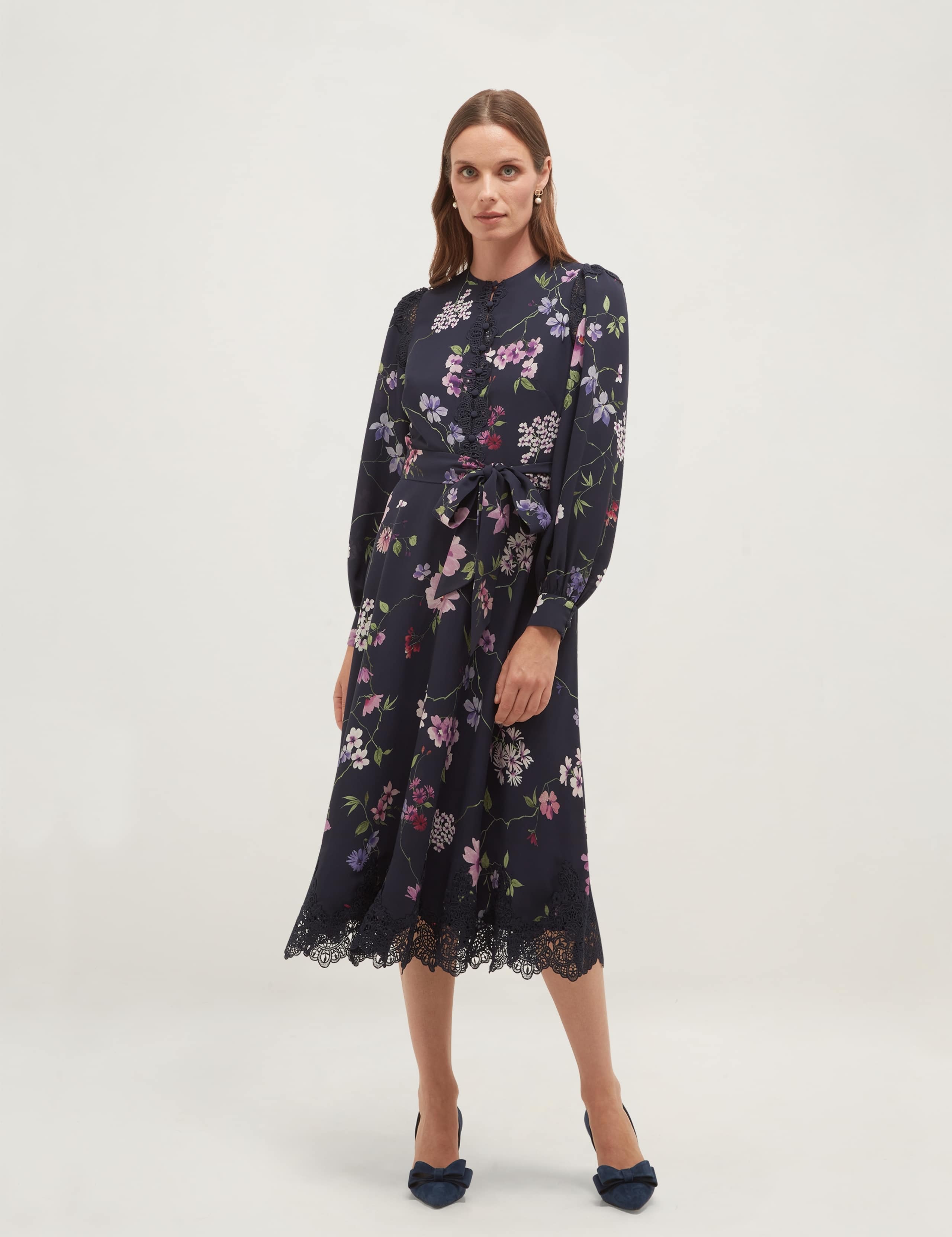 Floral Midi Waisted Dress