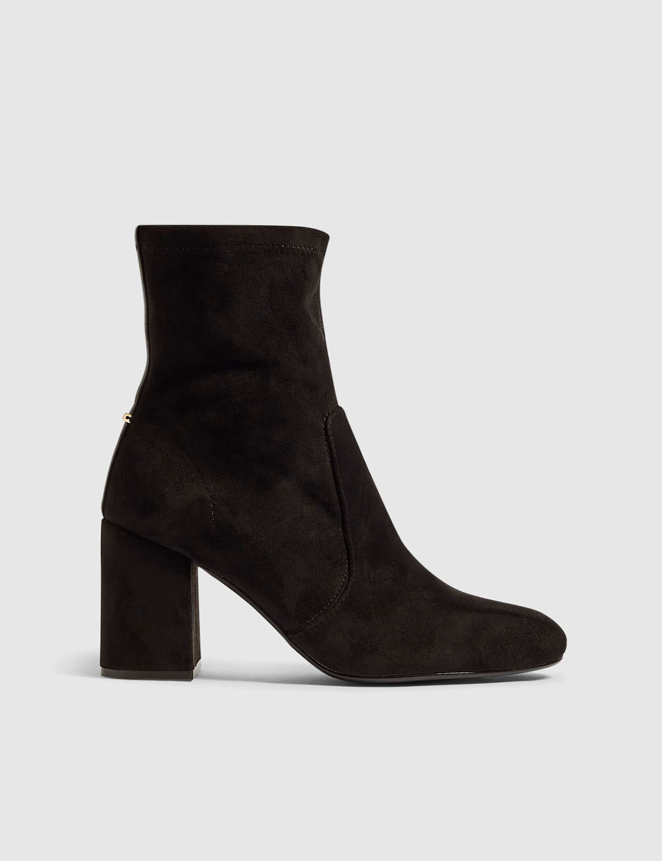 High Heel Pull On Ankle Boots