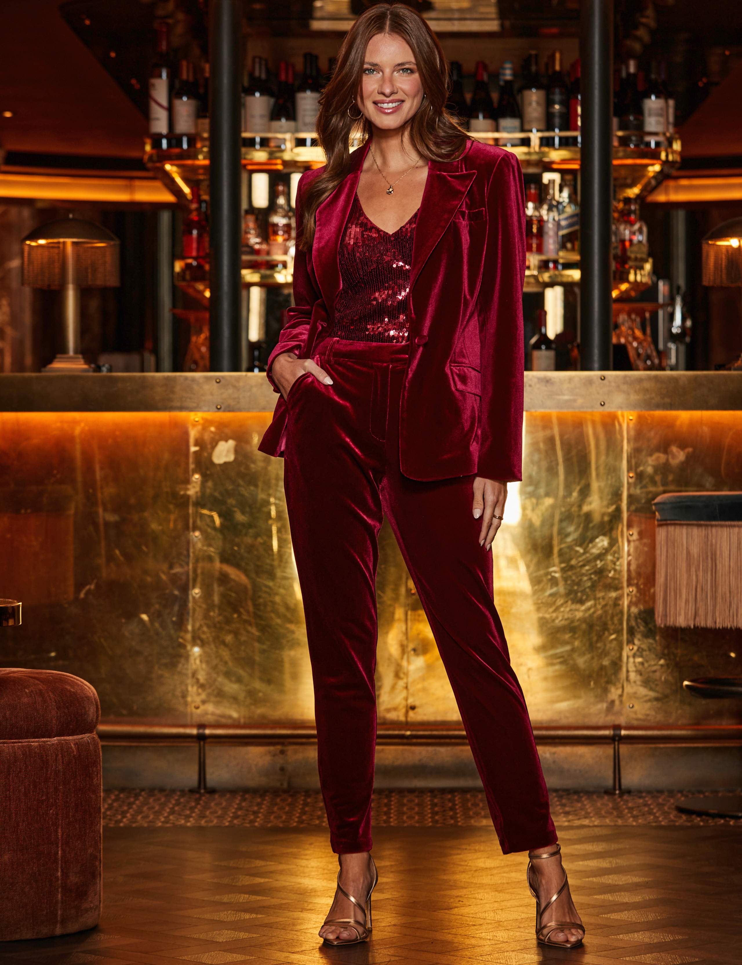 Velvet Tapered Trousers