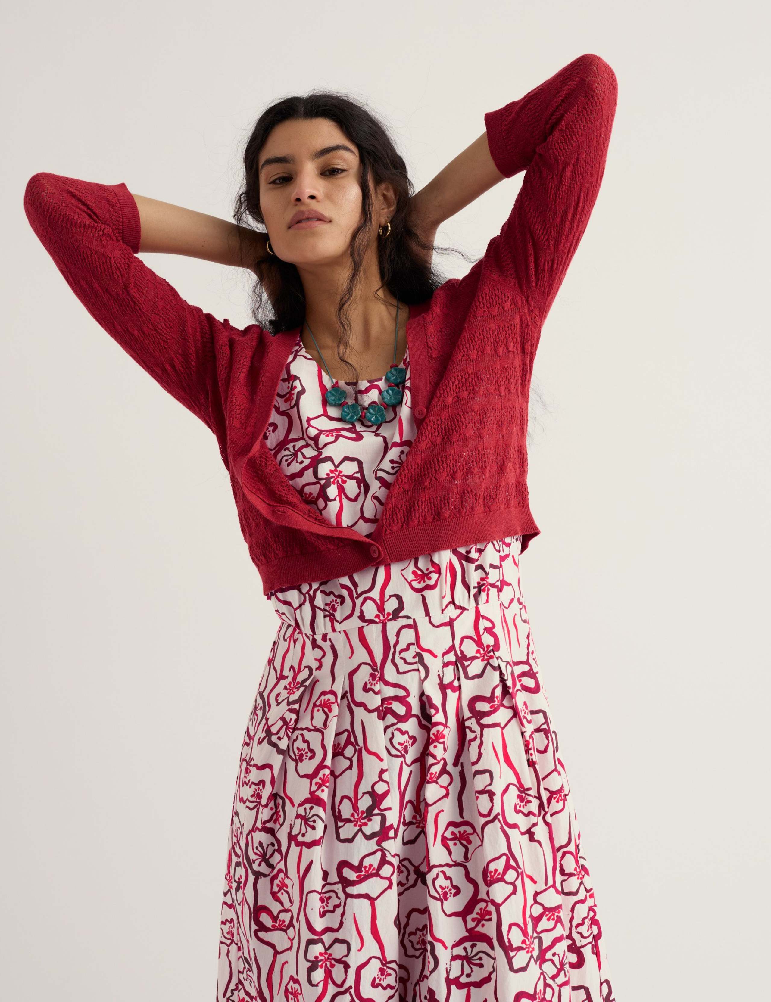Pure Cotton Pointelle Cardigan