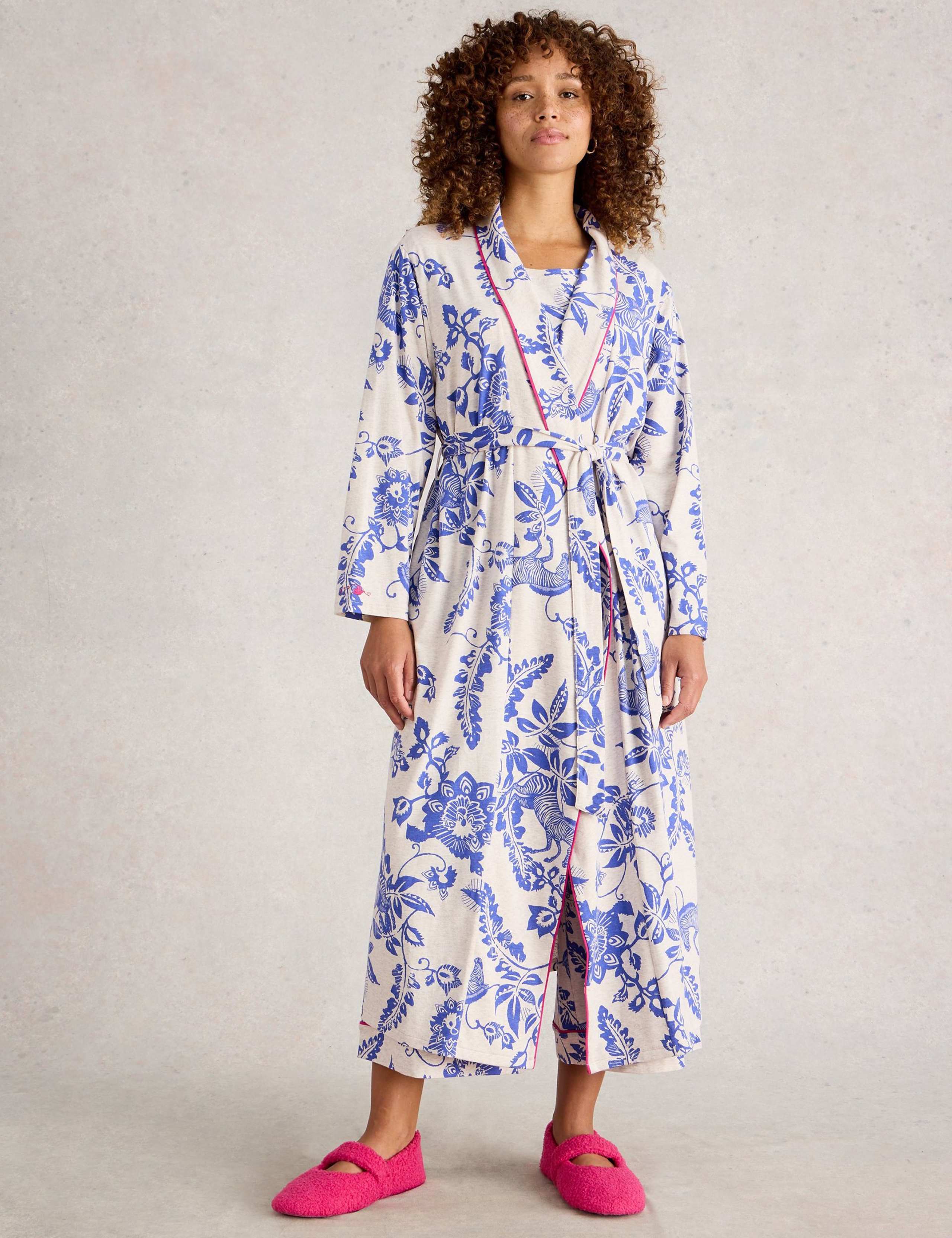 Cotton Rich Jersey Floral Dressing Gown
