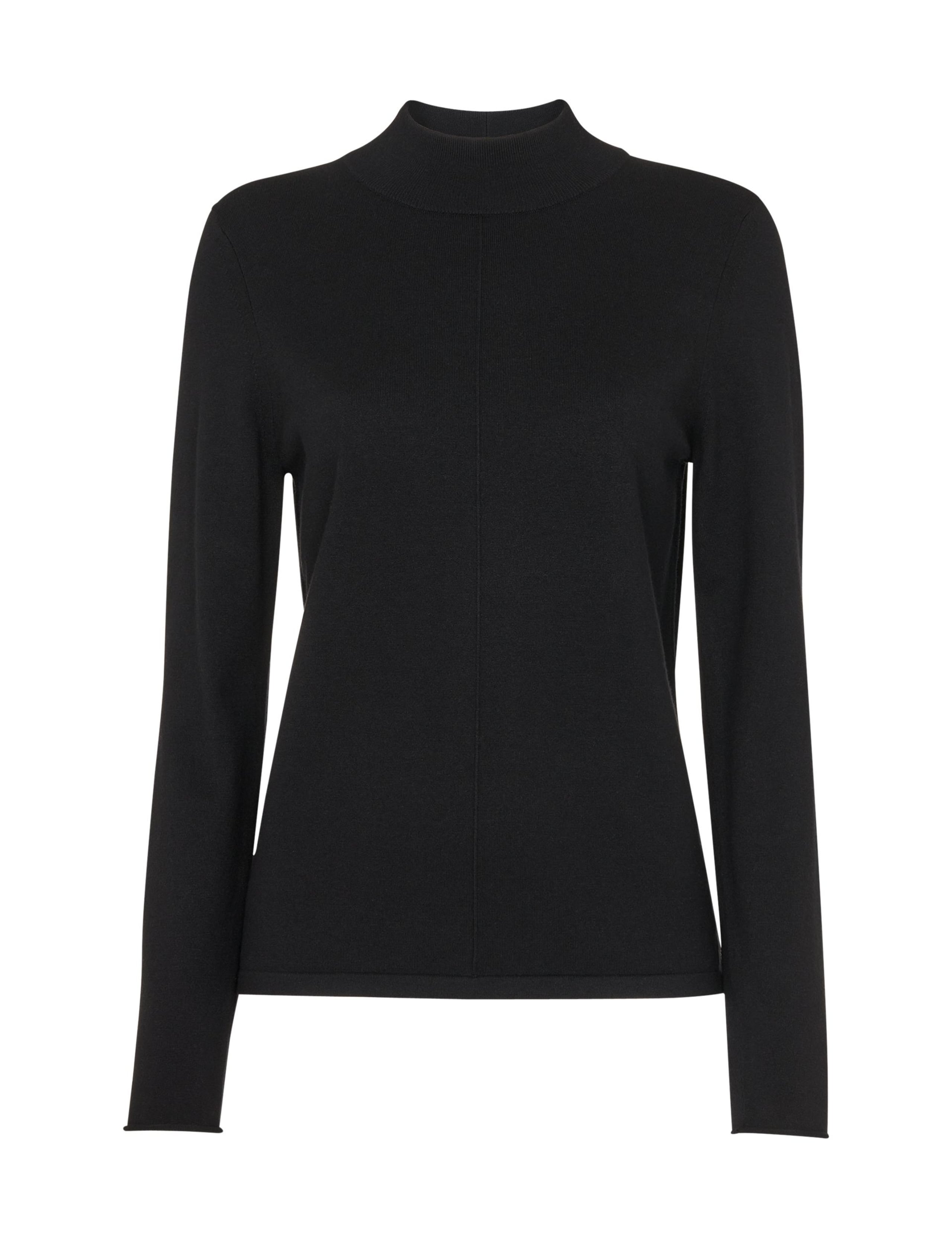 Cotton Blend Textured Funnel Neck Jumper