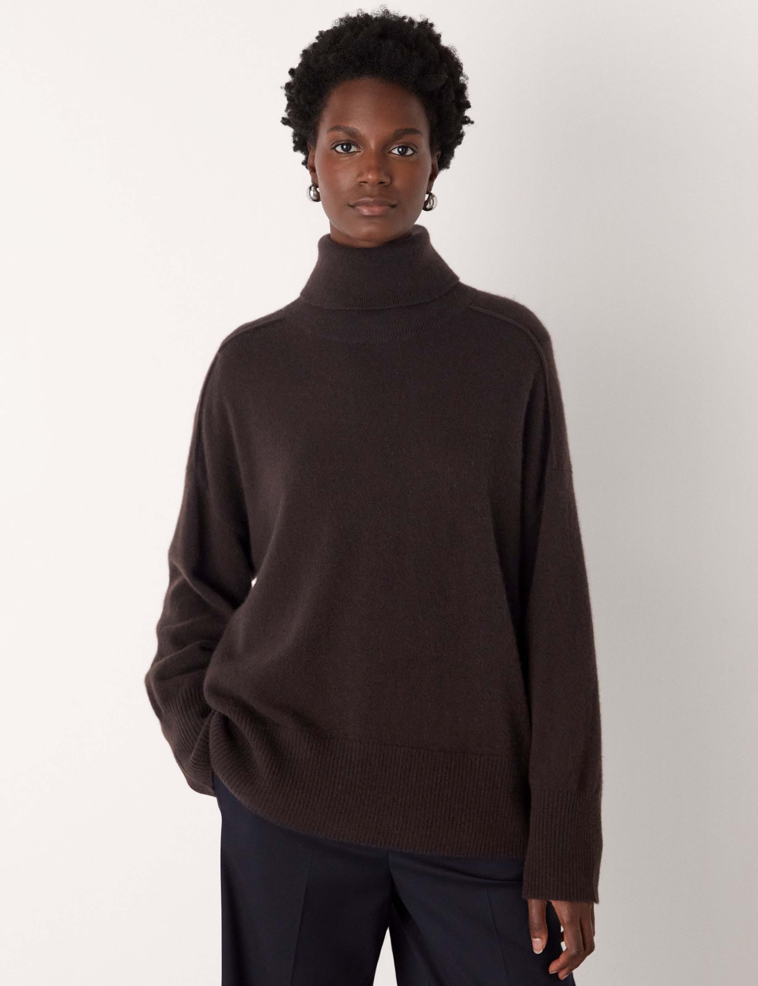 Pure Cashmere Roll Neck Jumper