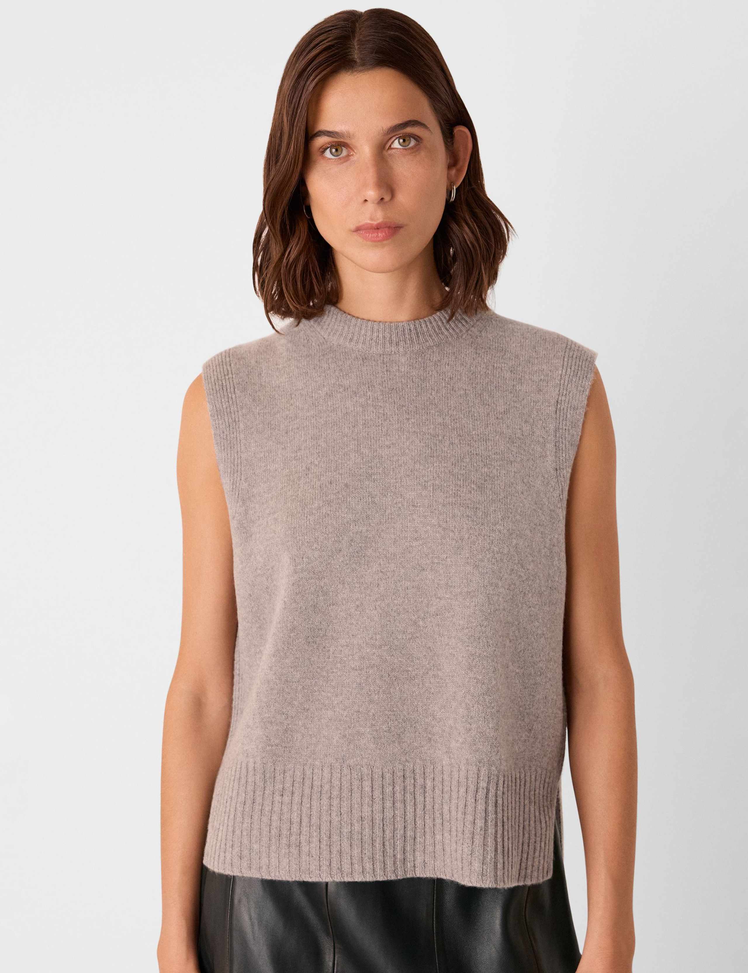 Pure Wool Crew Neck Vest Top