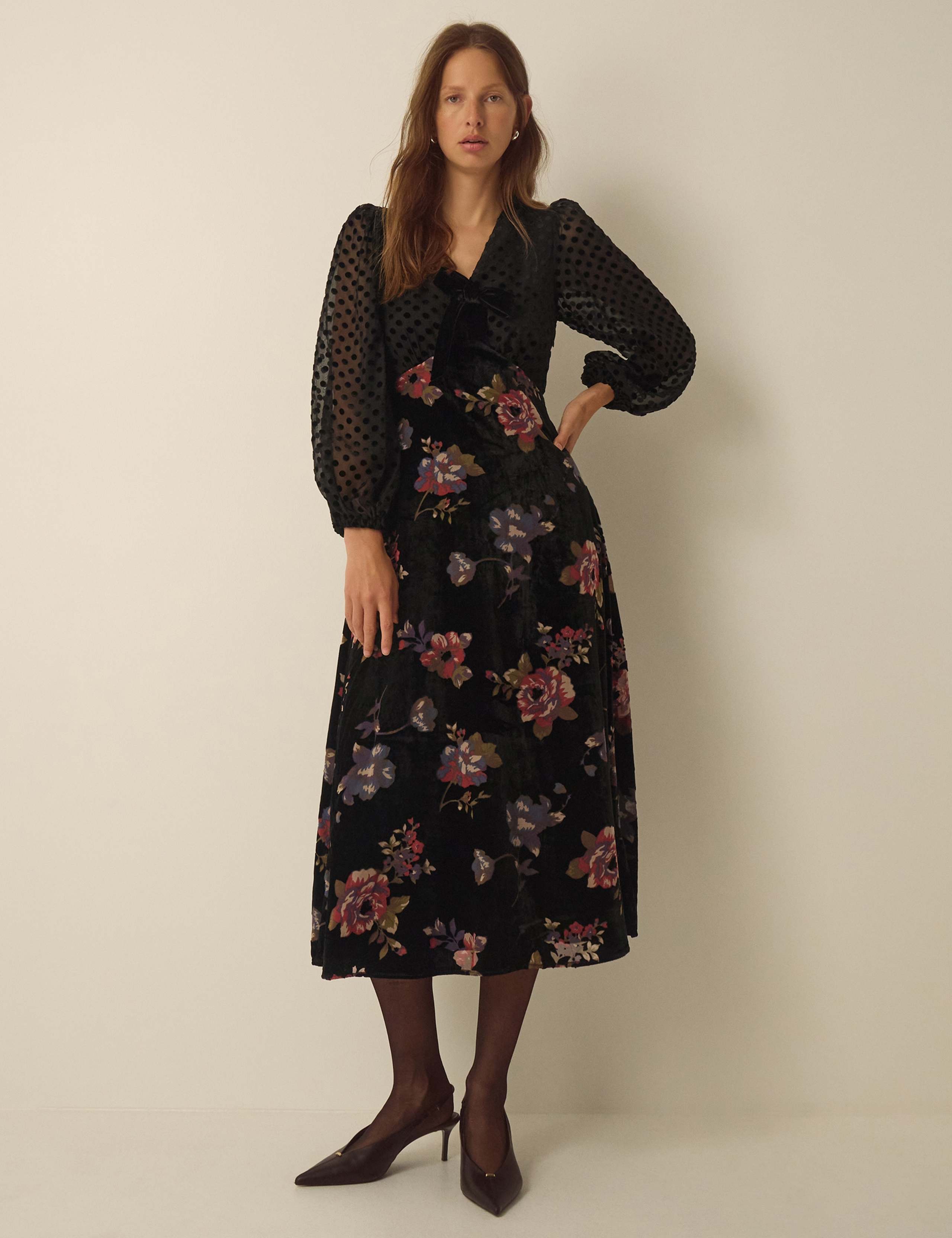 Devore Fit And Flare Midi Dress