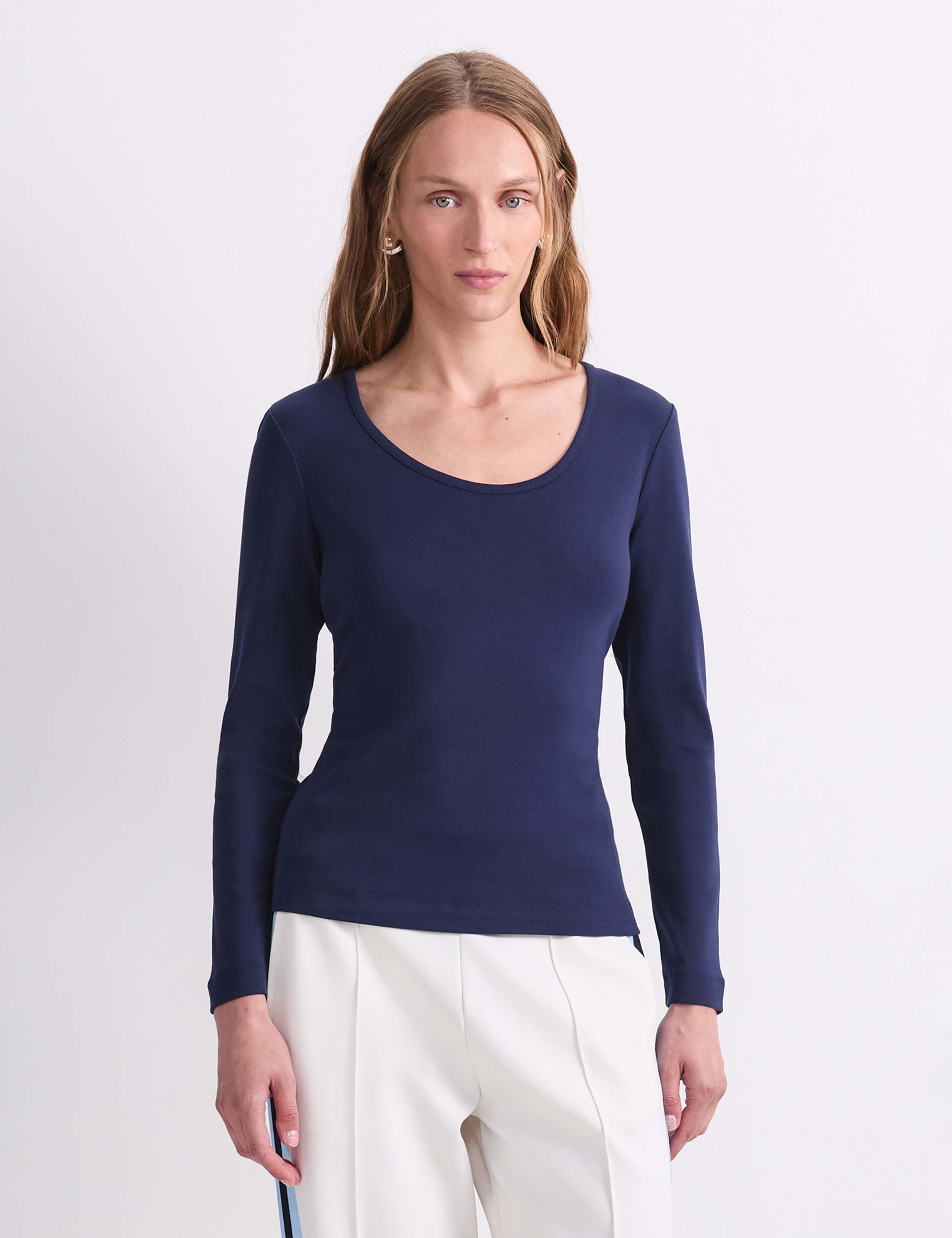 Pure Cotton Scoop Neck Top