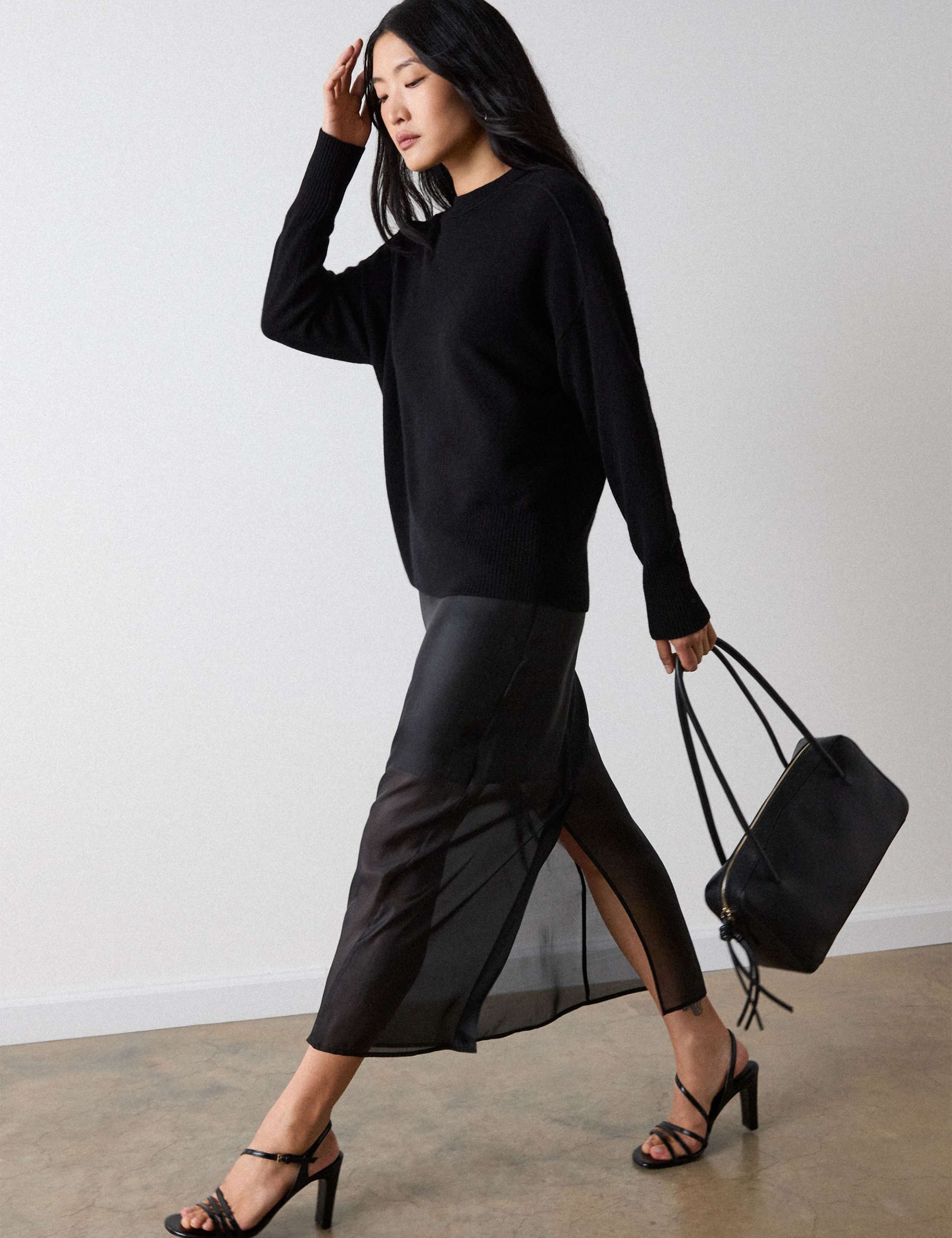Pure Cashmere Seam Detail Knitted Top