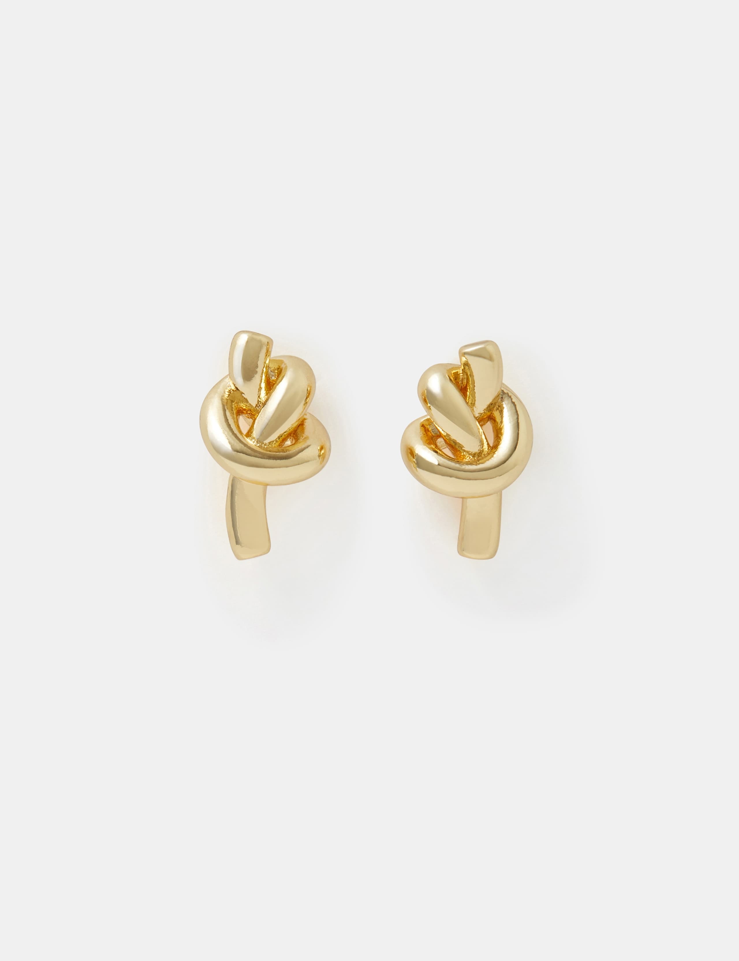 14 Ct Gold-Plated Knot Stud Earrings