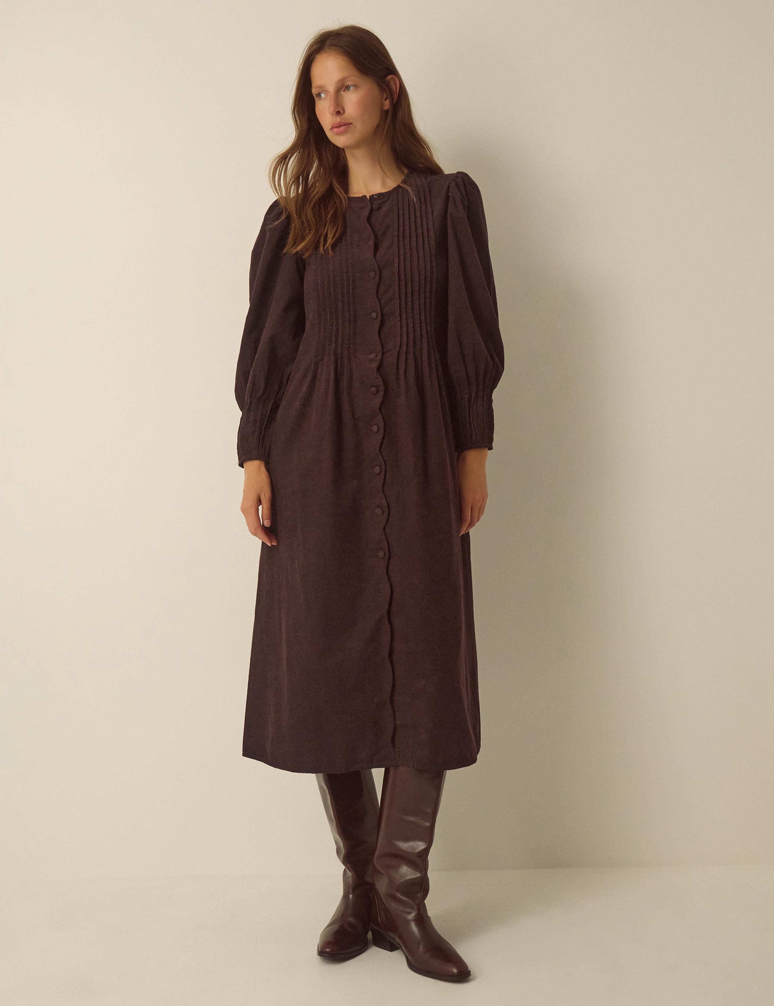 Pure Cotton Midi Smock Dress