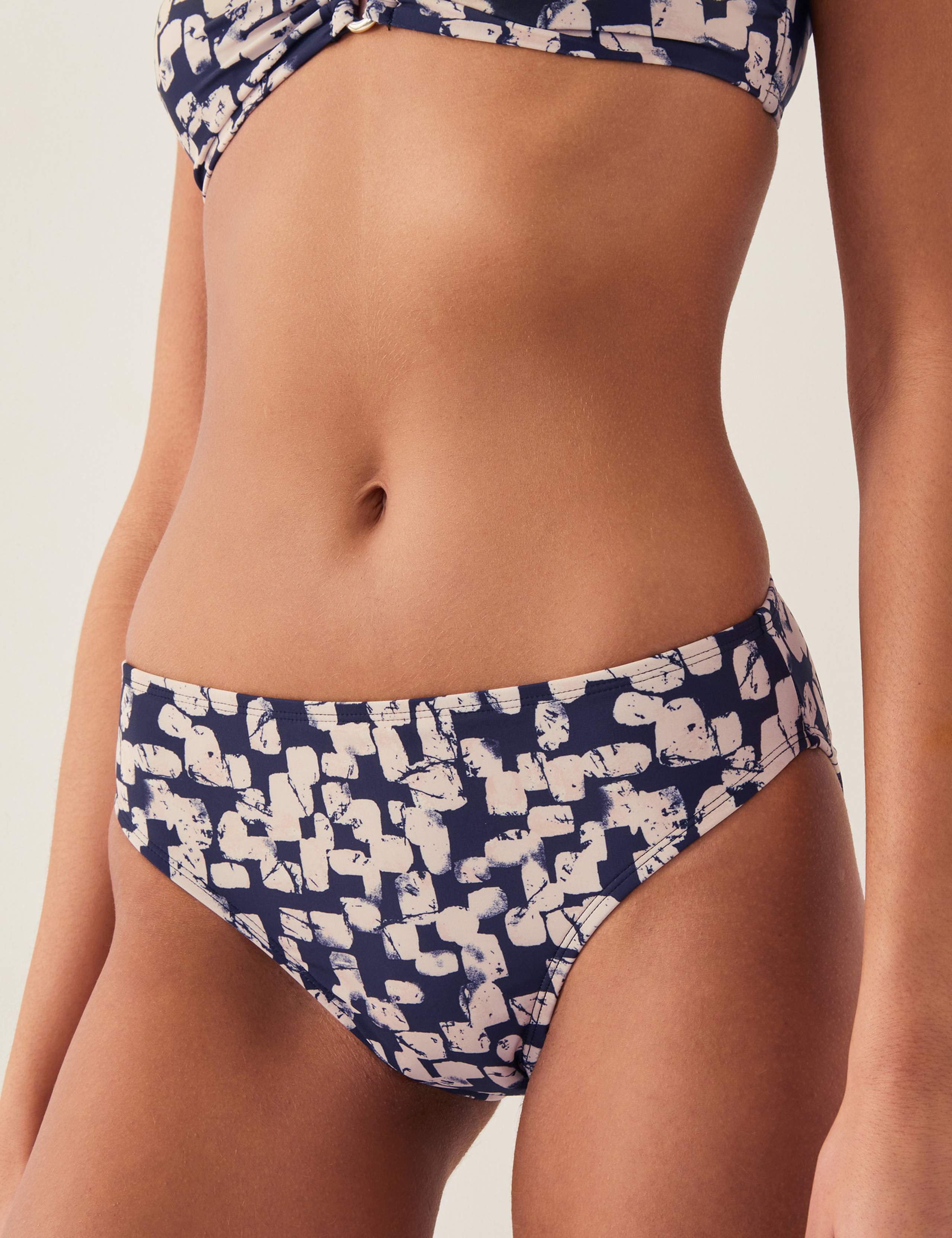 Printed High Leg Bikini Bottoms
