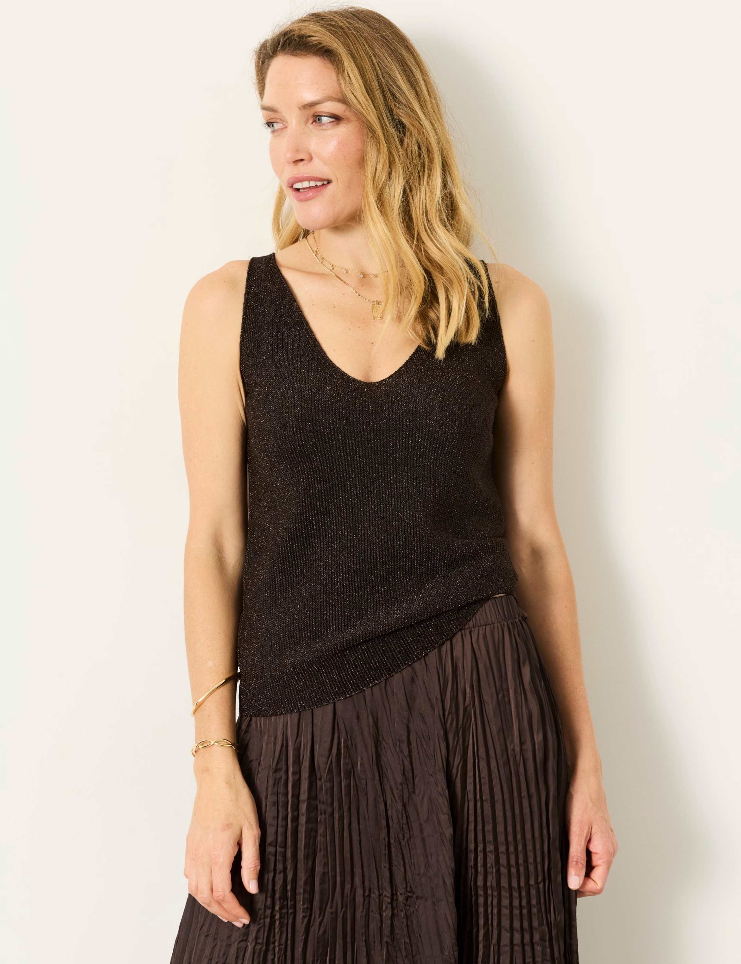 Sparkly V-Neck Vest Top