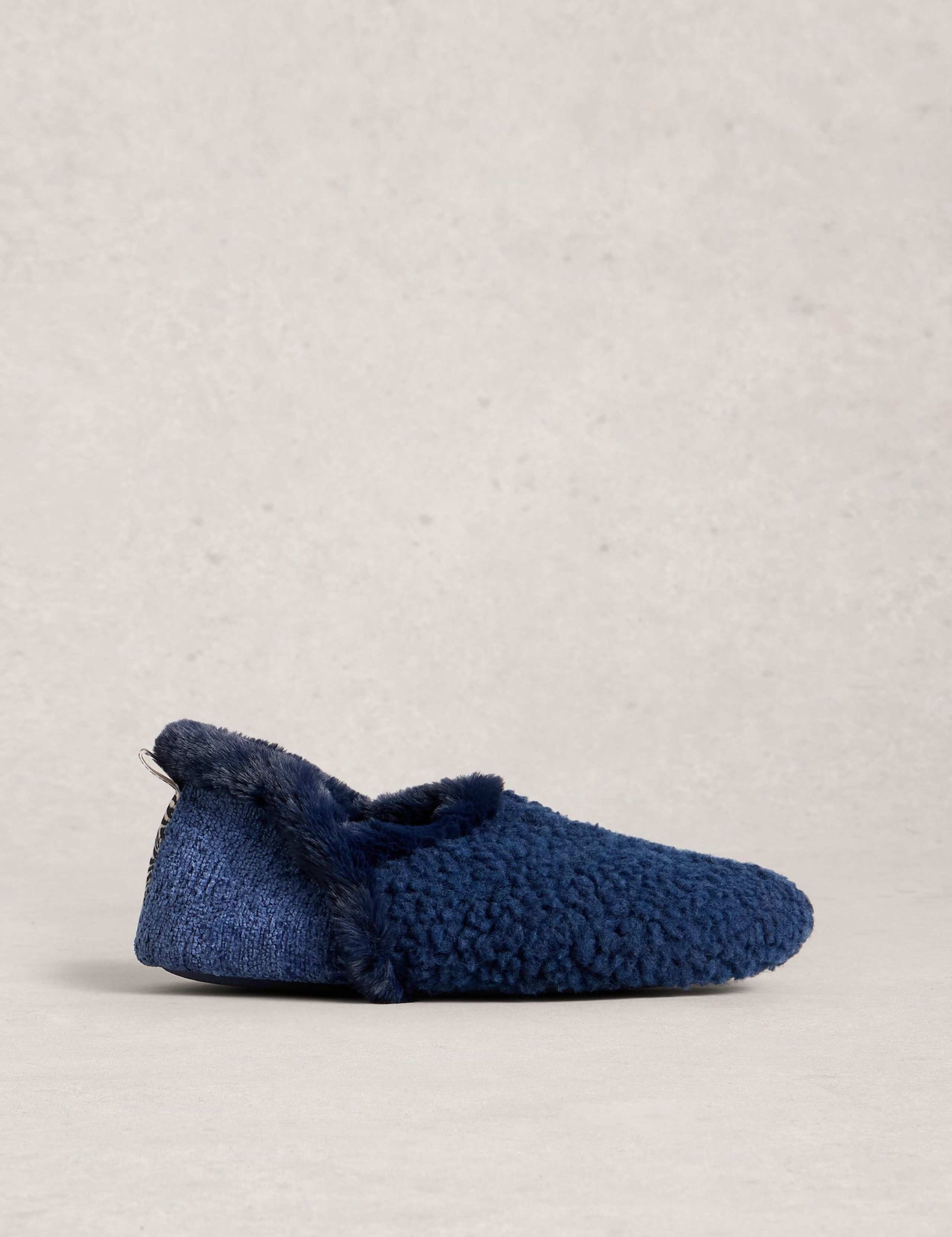 Borg Faux Fur Lined Round Toe Slippers