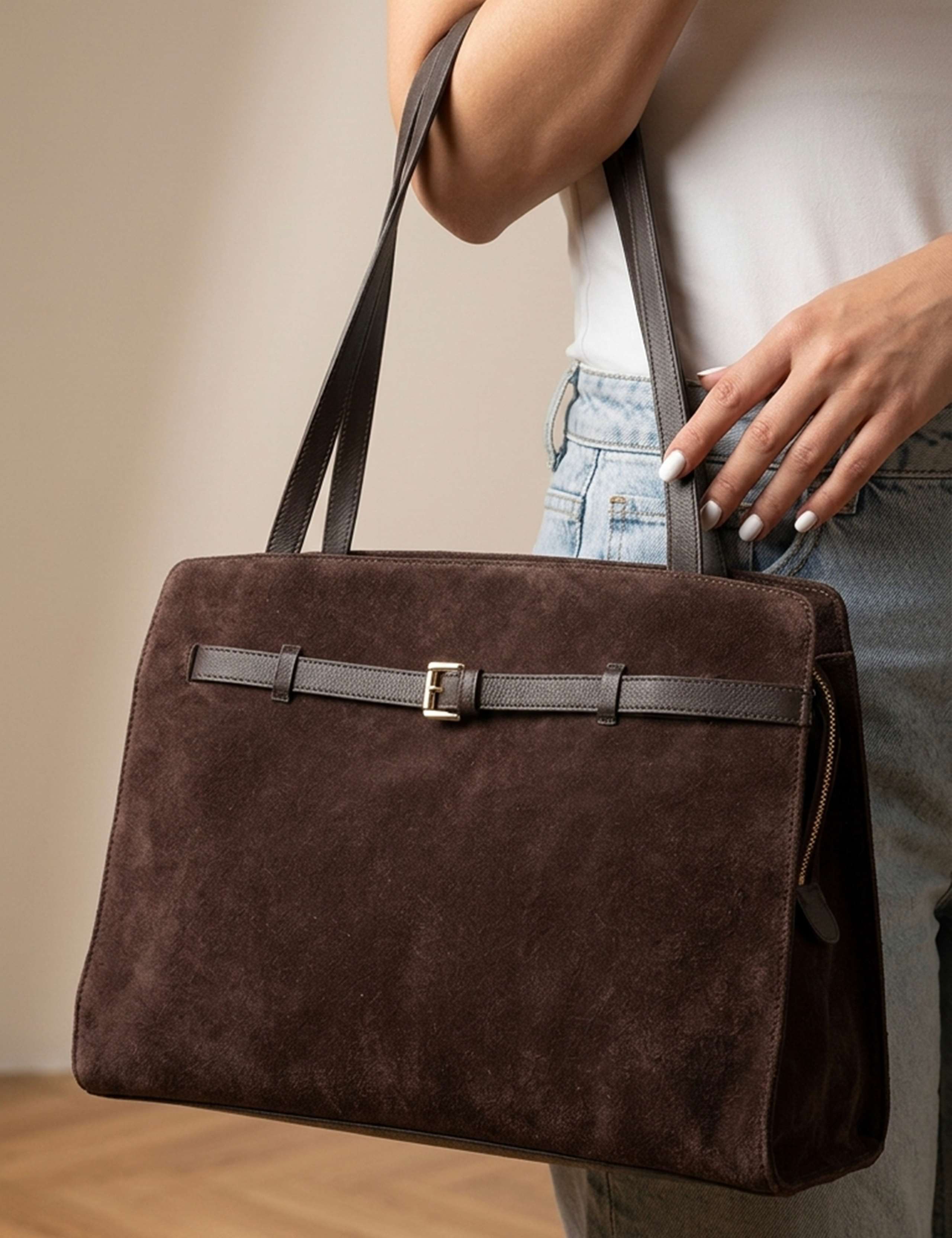 Leather Multi Pocket Shoulder Bag