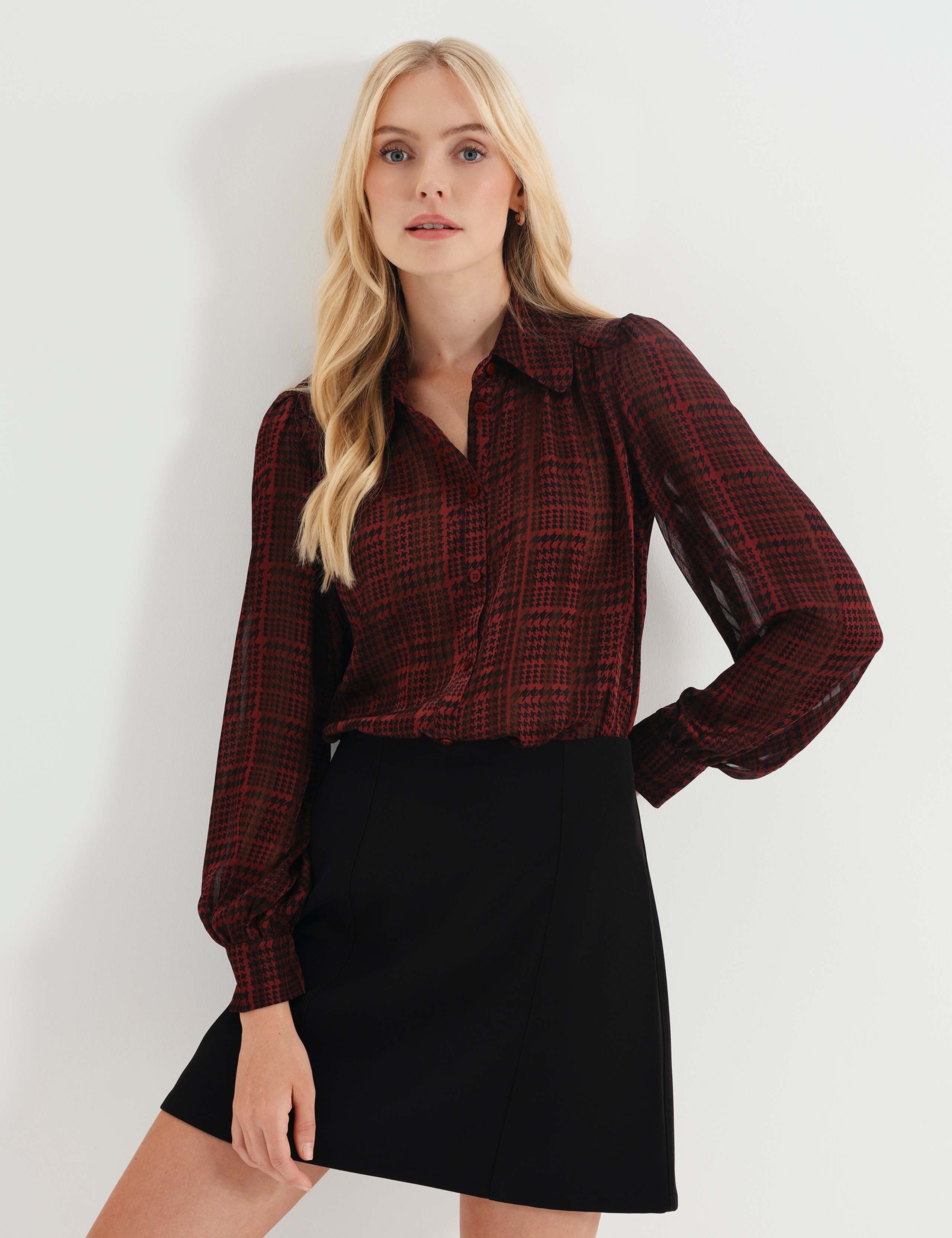 Printed V-Neck Blouse