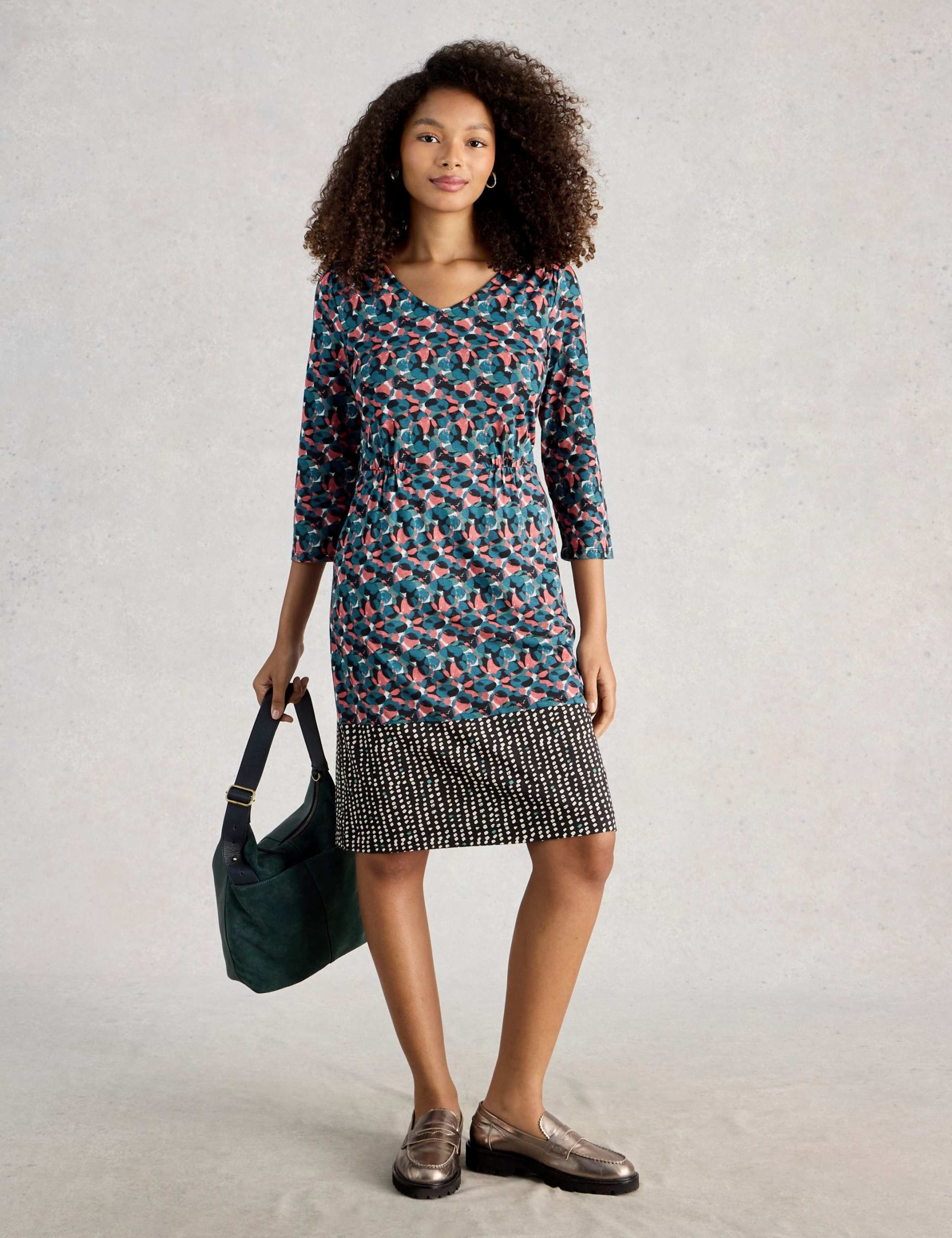 Cotton Modal Blend Jersey Printed Tea Dress