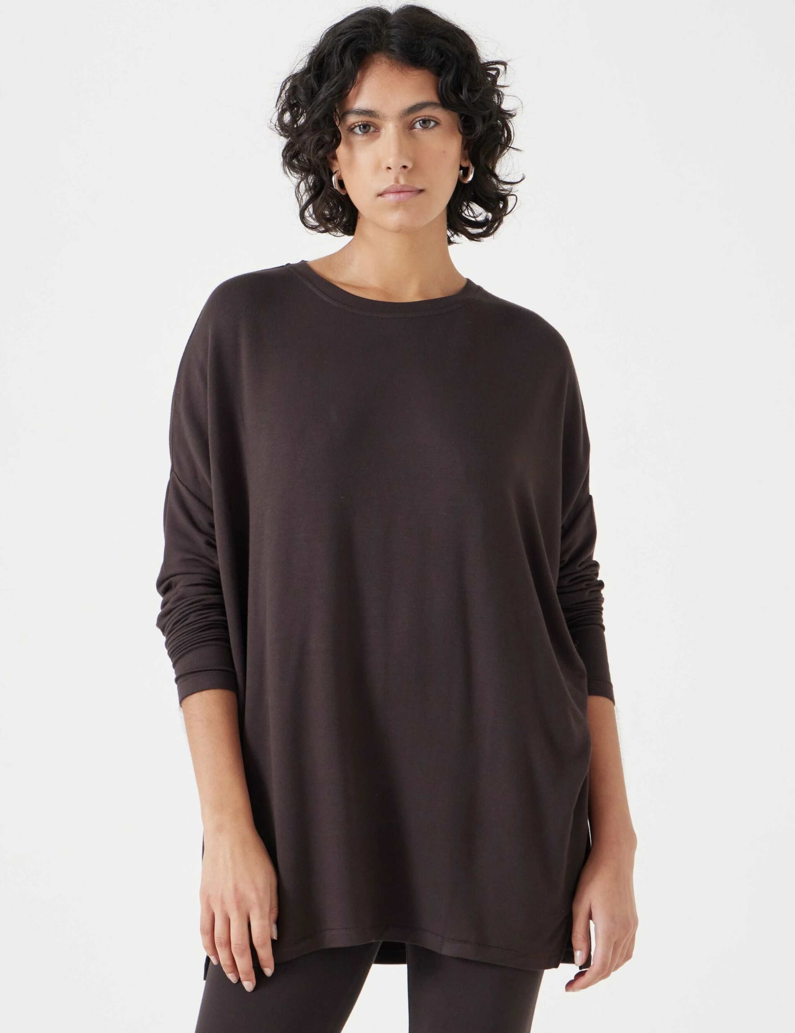 Jersey Wide Batwing Sleeve Top