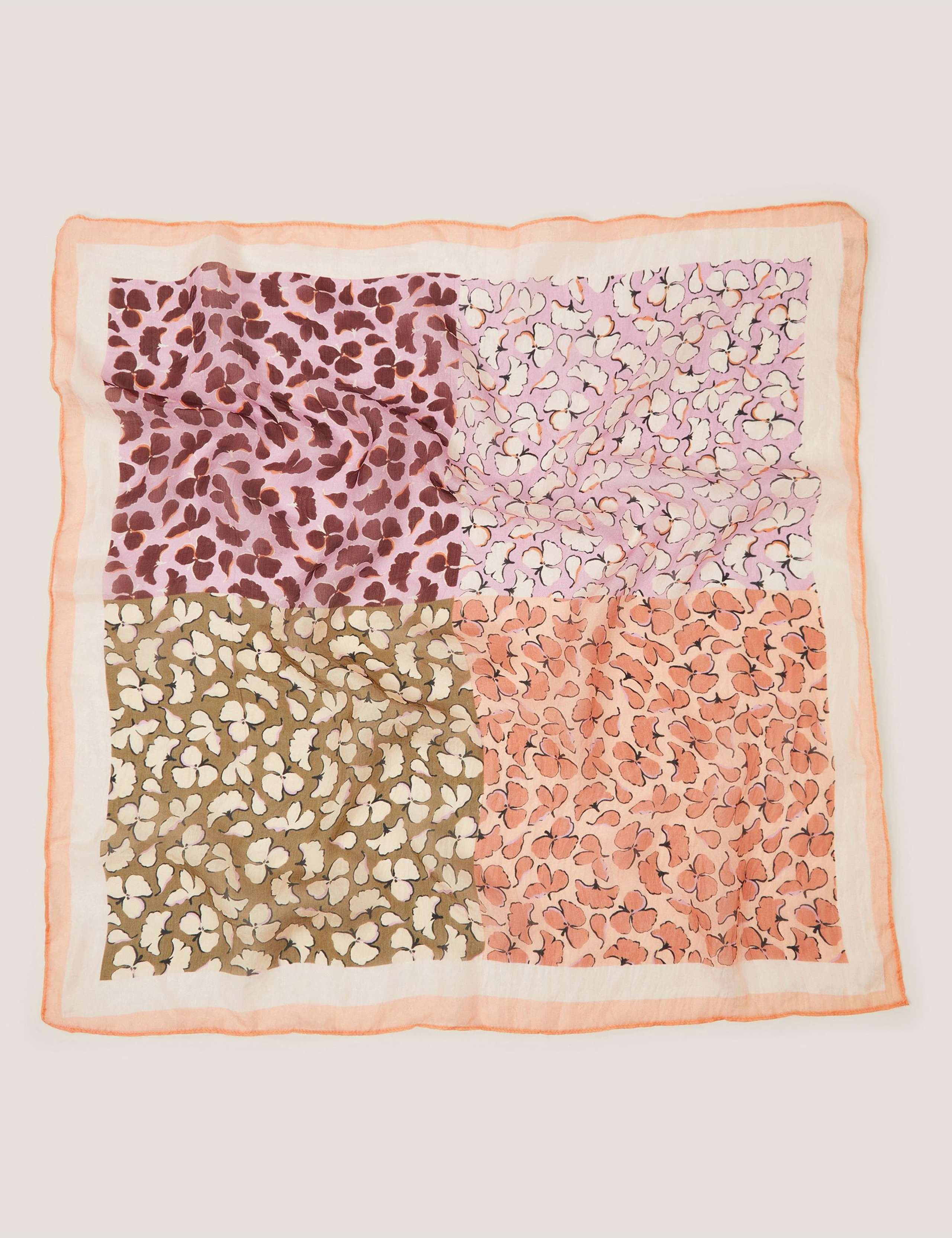 Pure Silk Floral Square Scarf