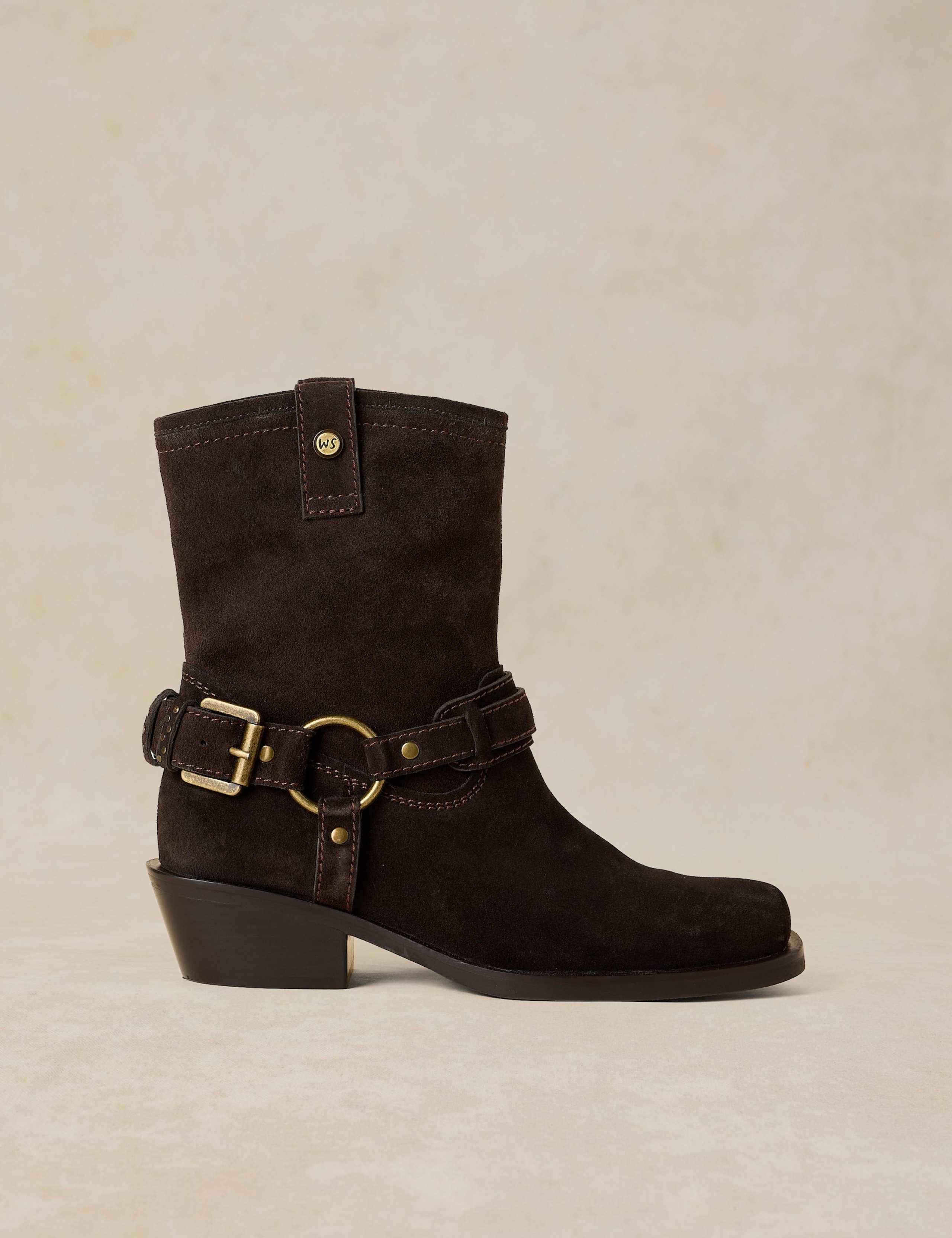 Suede Biker Boots
