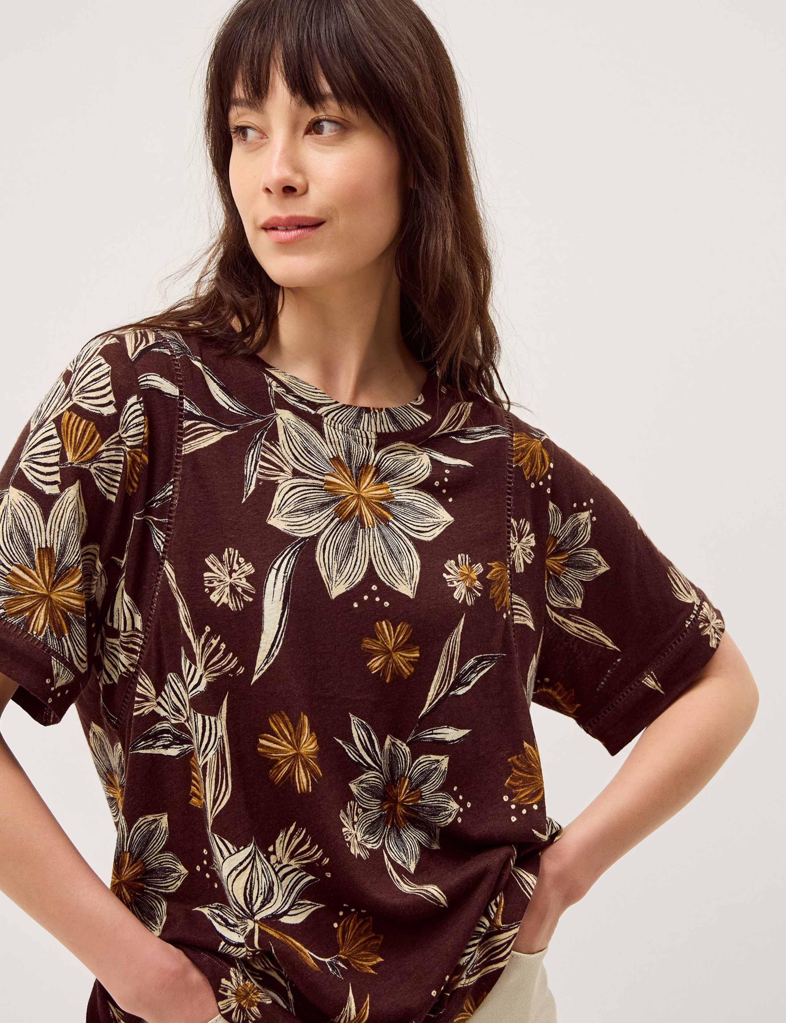 Linen Rich Floral T-Shirt