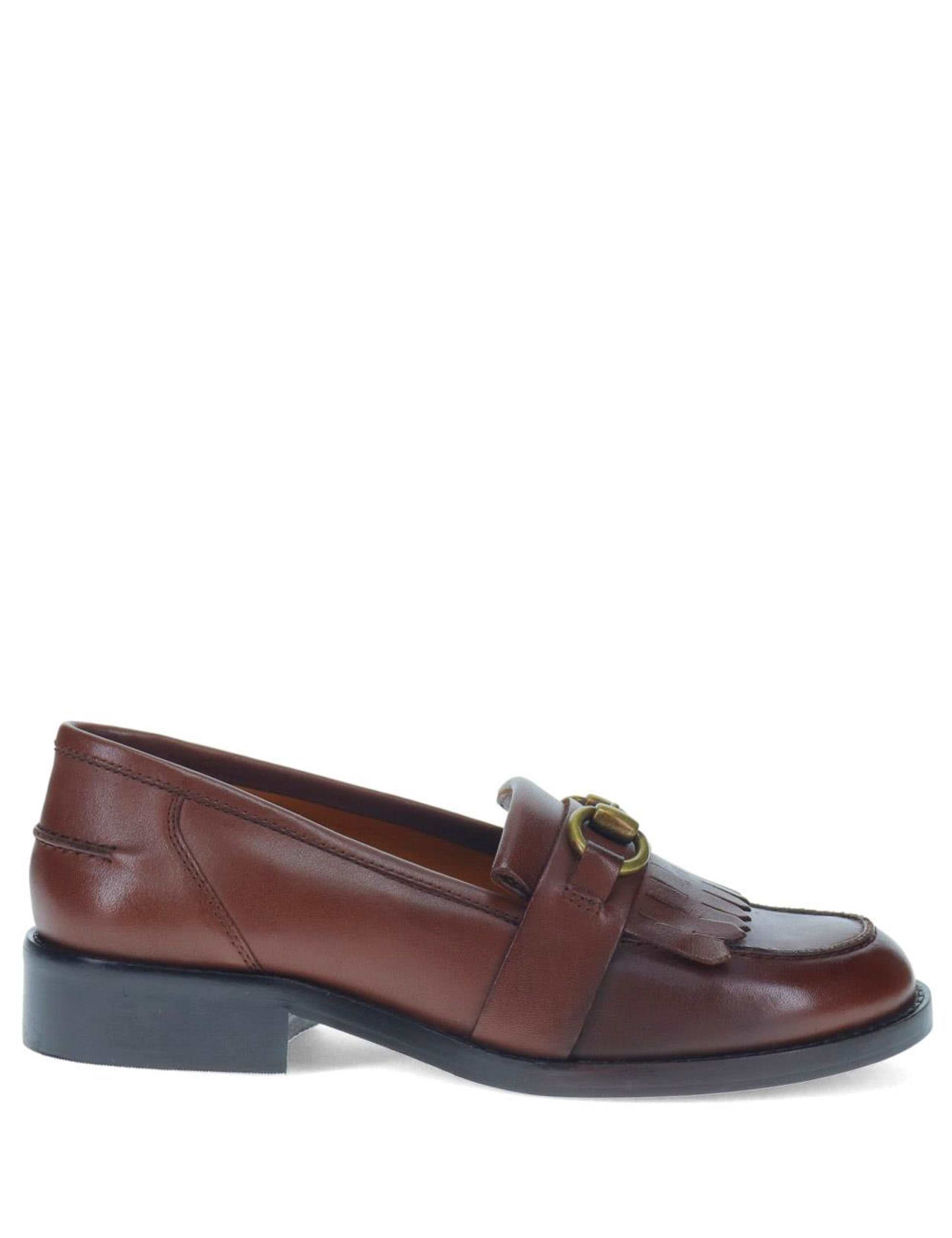 Leather Block Heel Loafers