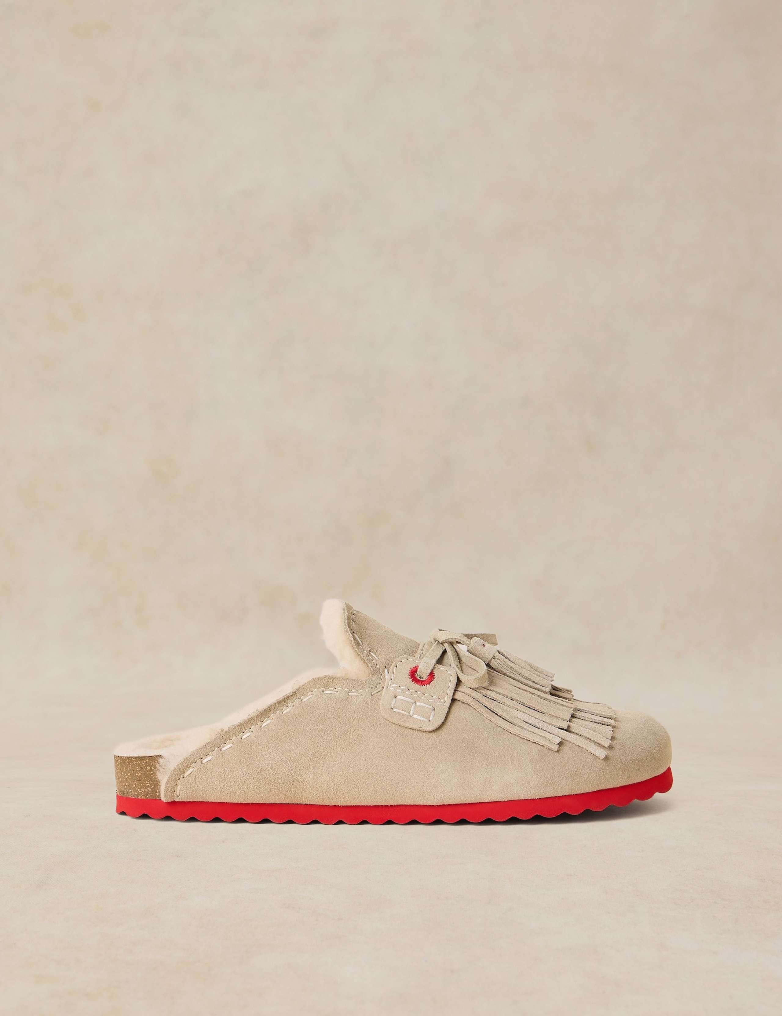 Suede Tassel Mules