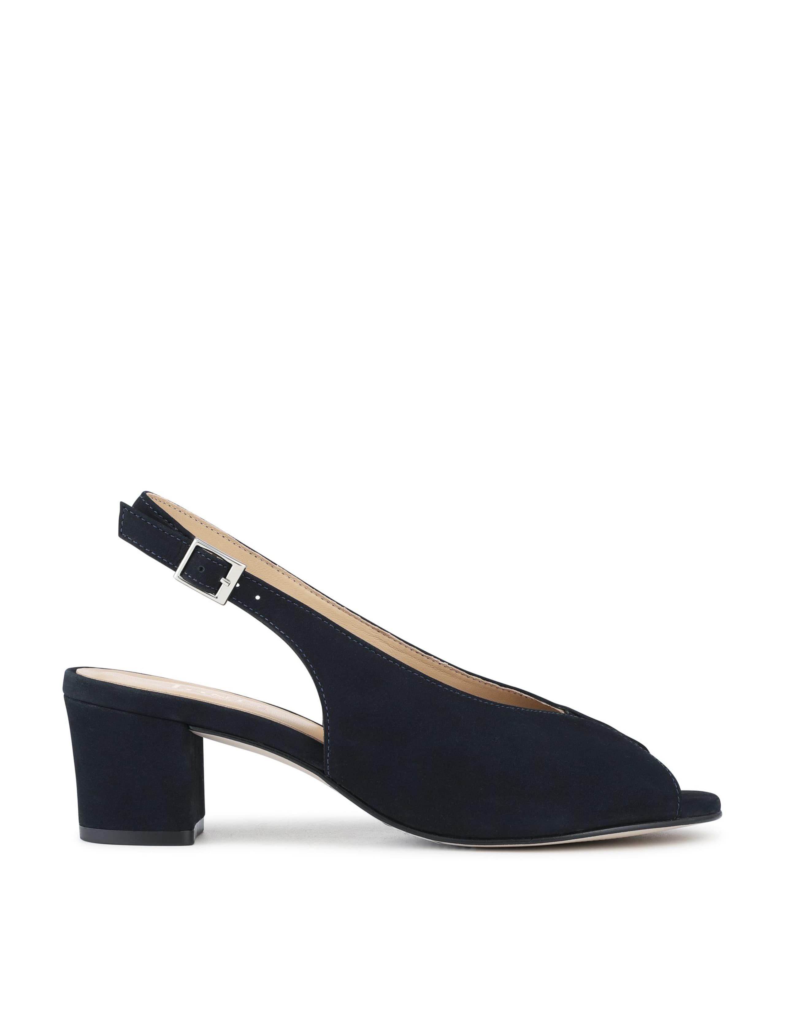 Leather Peep Toe Slingback Court Shoes
