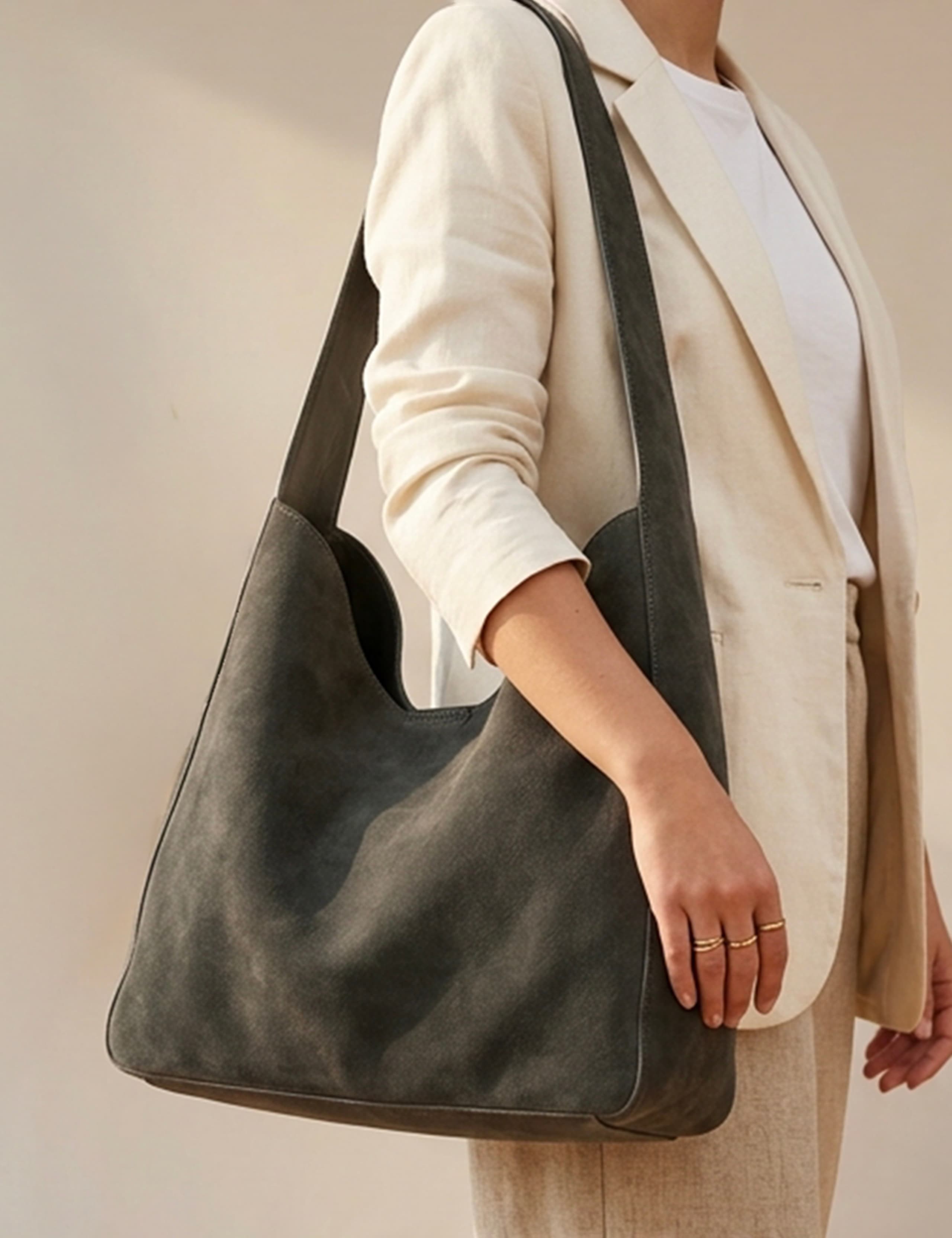 Leather Multi Pocket Shoulder Bag