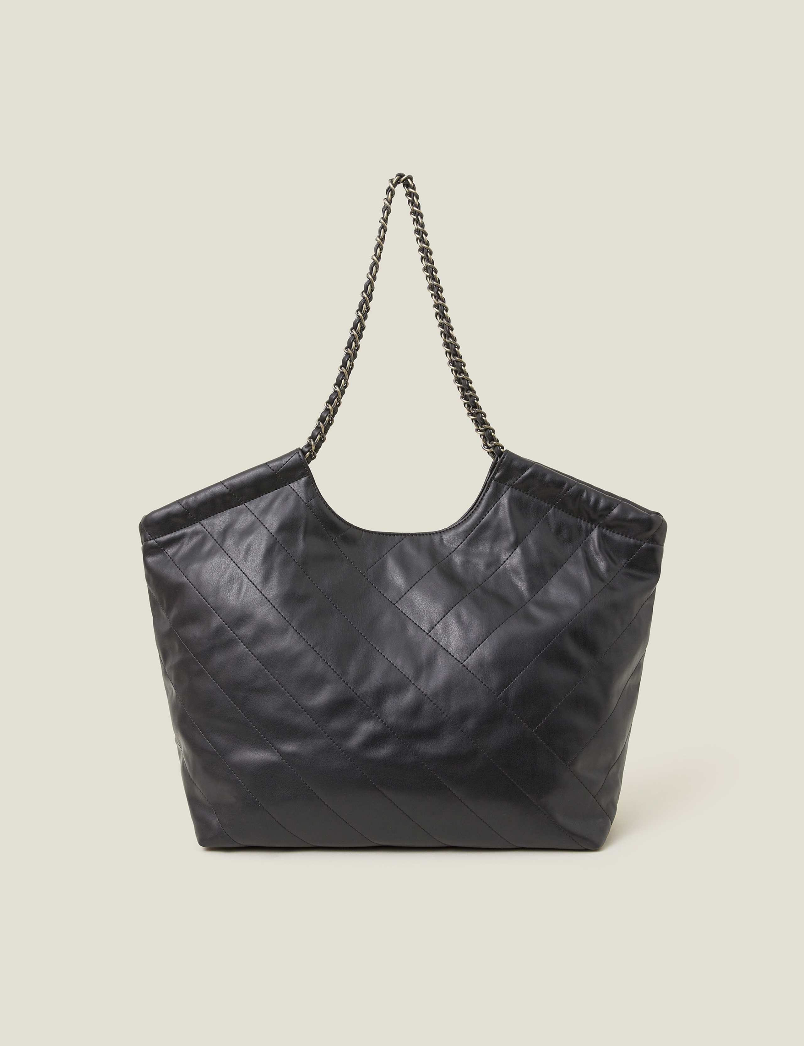 Faux Leather Chain Strap Shoulder Bag