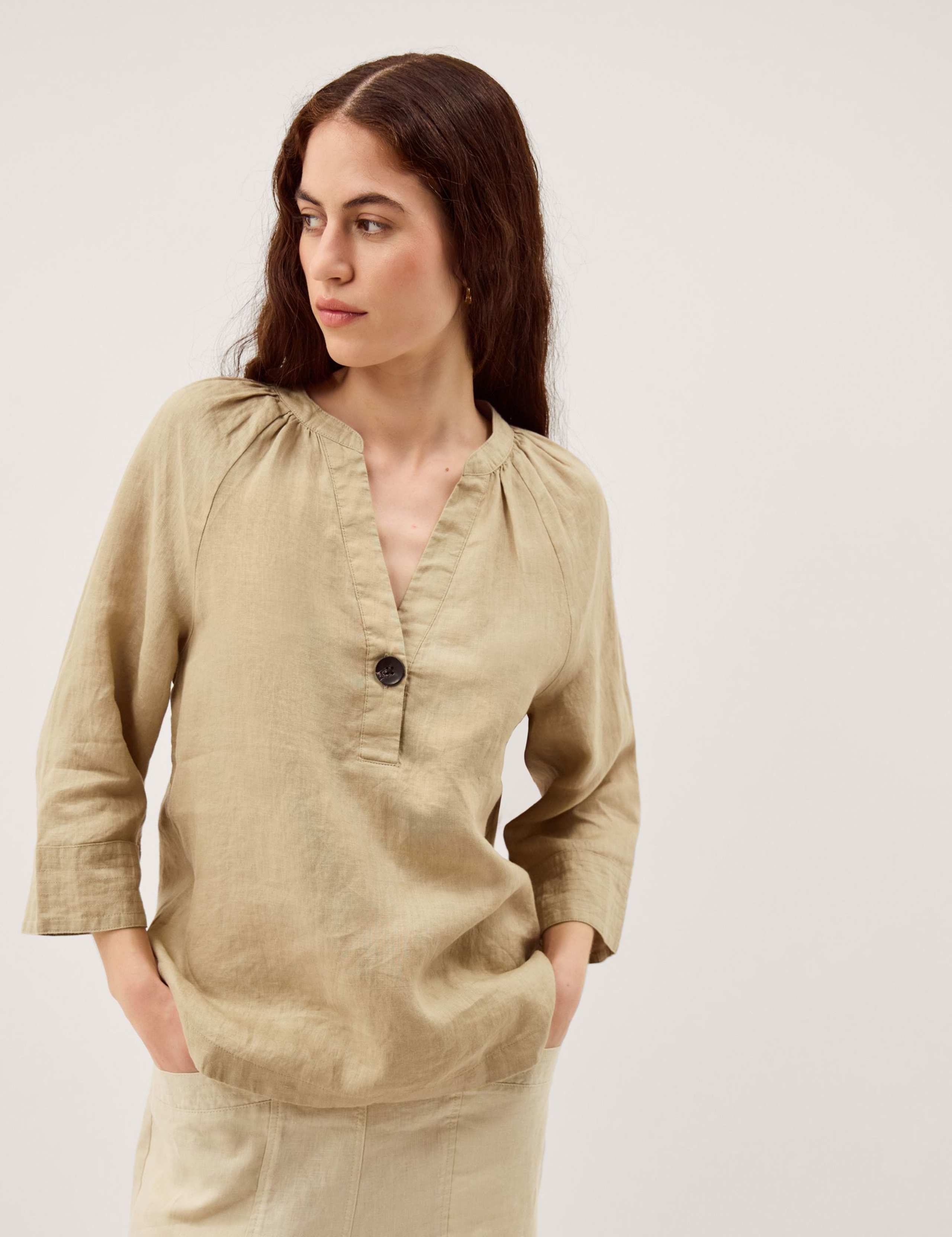 Pure Linen V-Neck Top