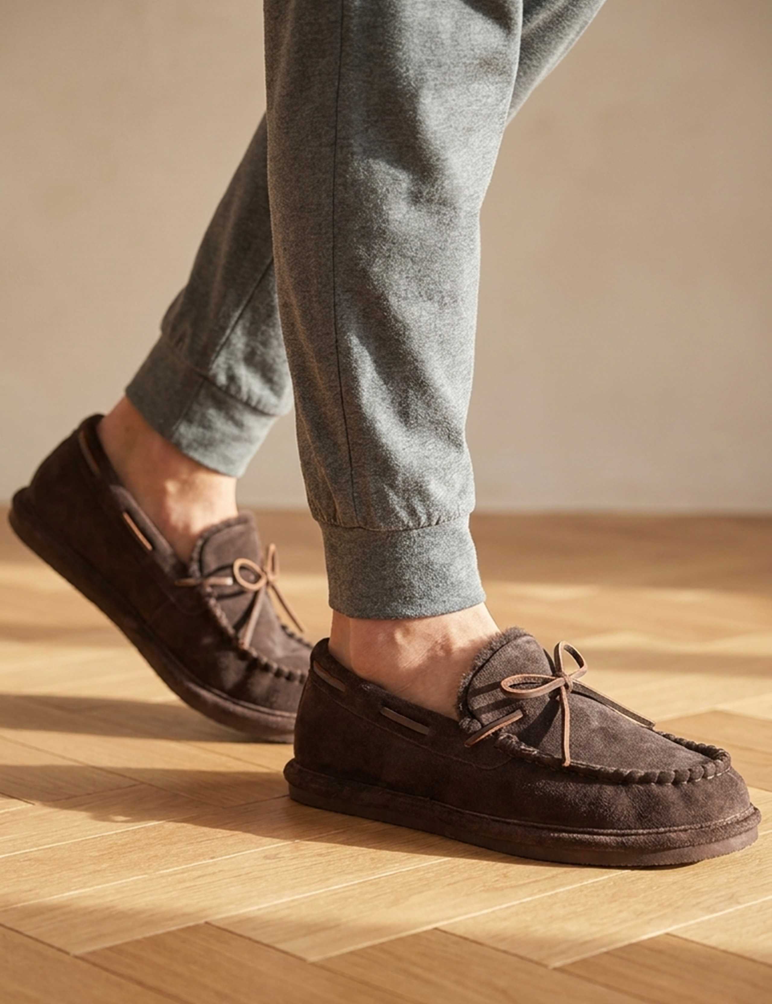 Leather Moccasin Slippers