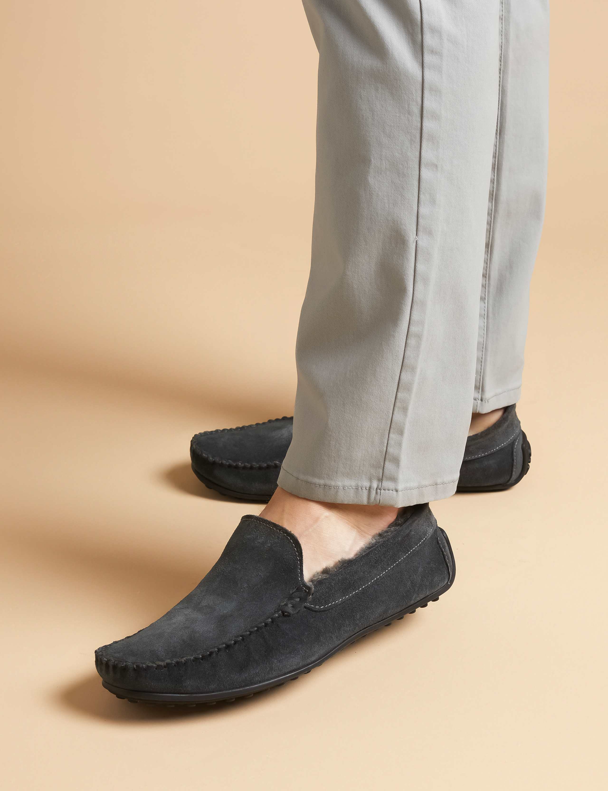 Suede Moccasin Slippers