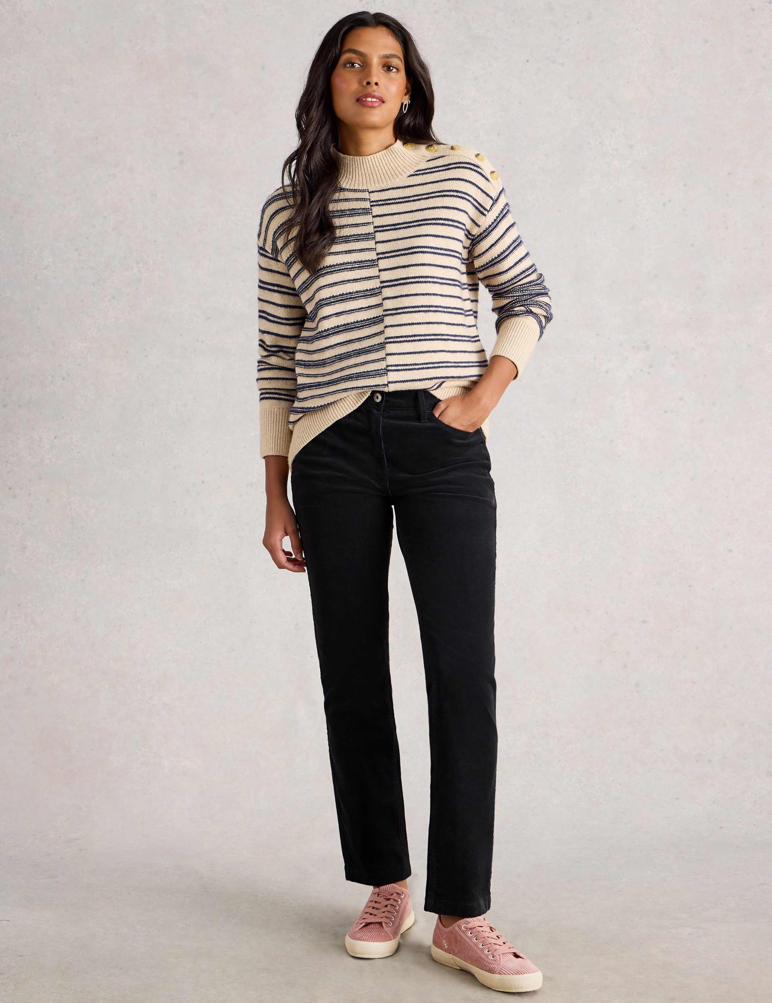Cotton Rich Cord Straight Leg Trousers