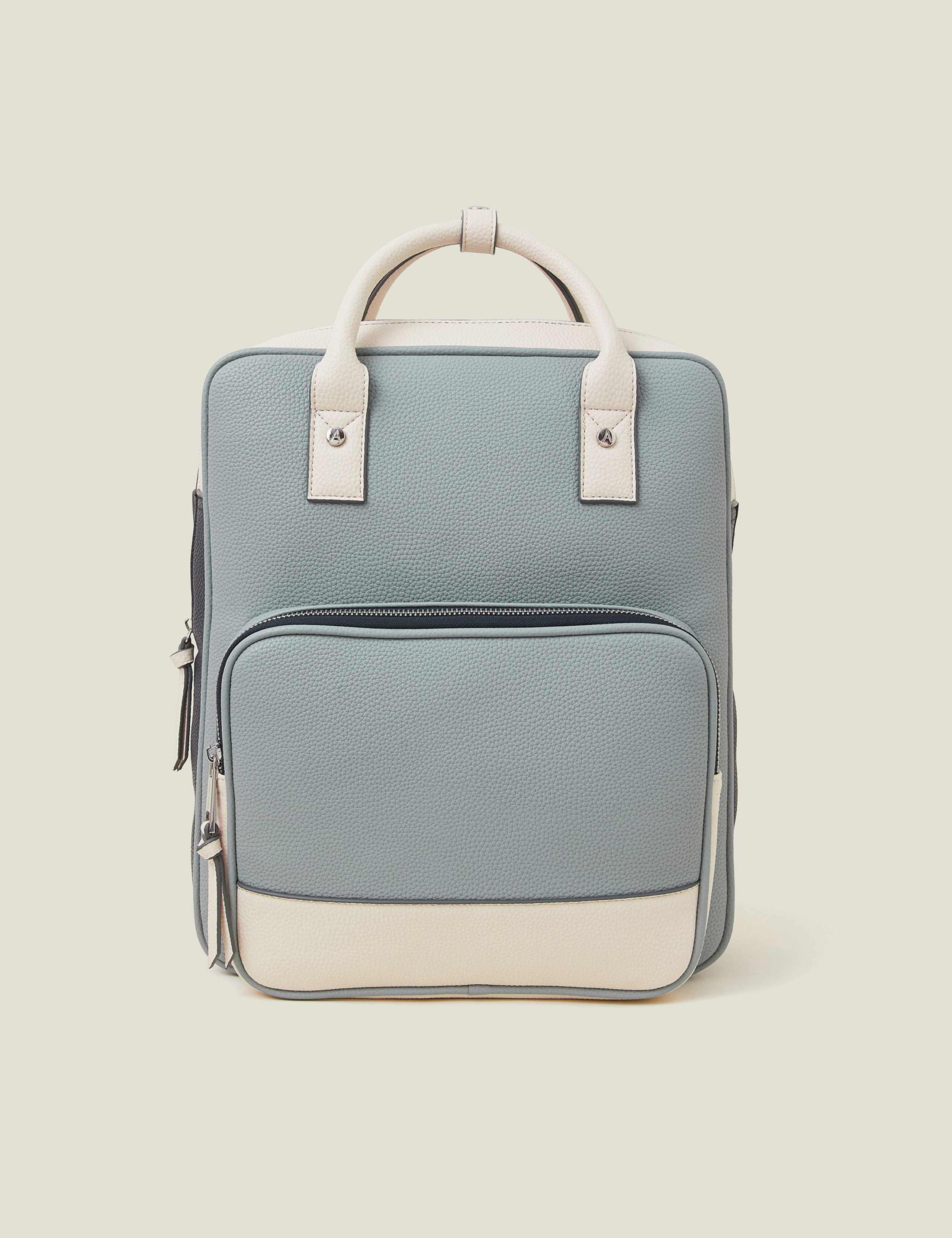 Faux Leather Top Handle Backpack