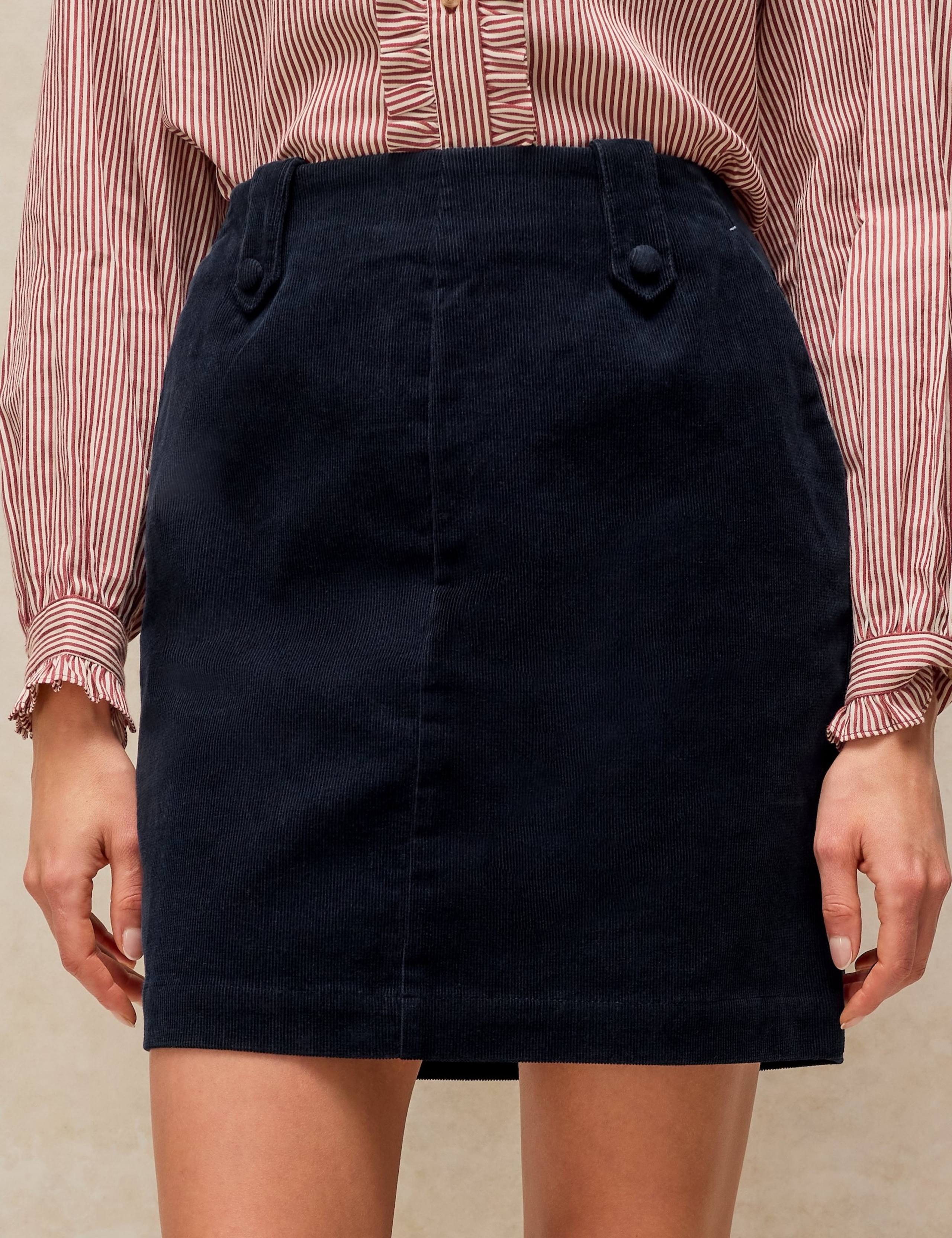 Cotton Rich Cord Mini A-Line Skirt