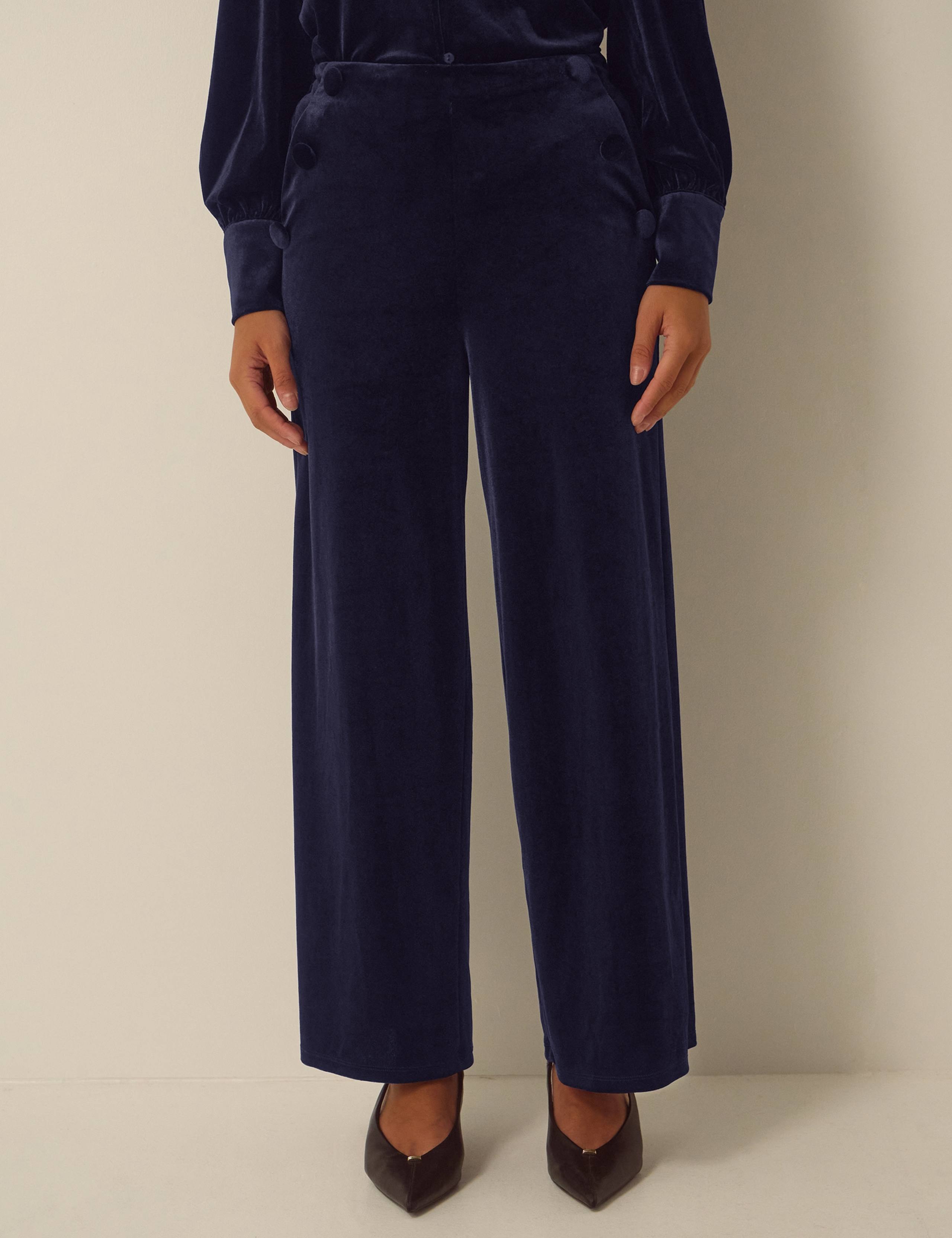 Velvet Wide Leg Trousers