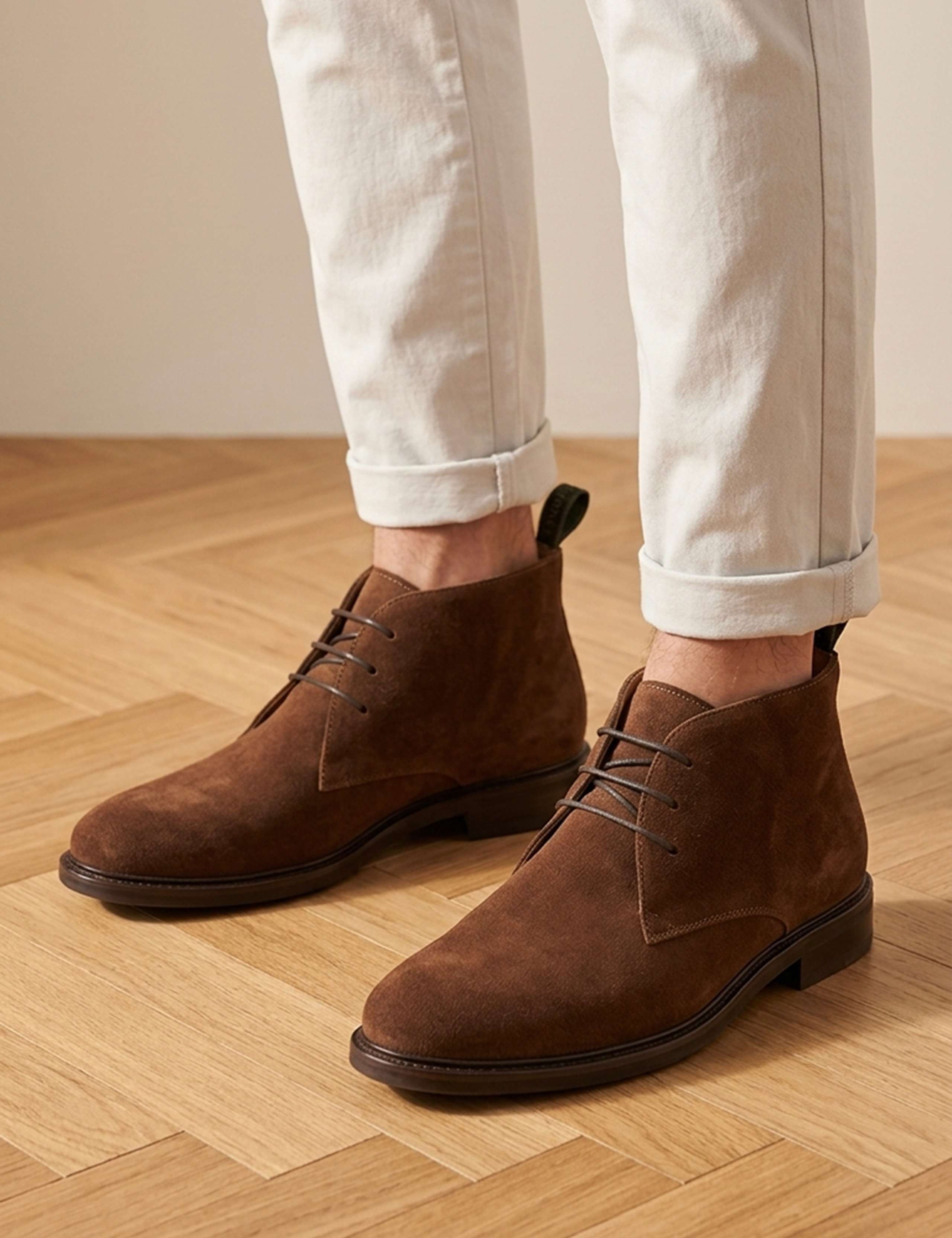 Wide Fit Suede Lace Up Chukka Boots