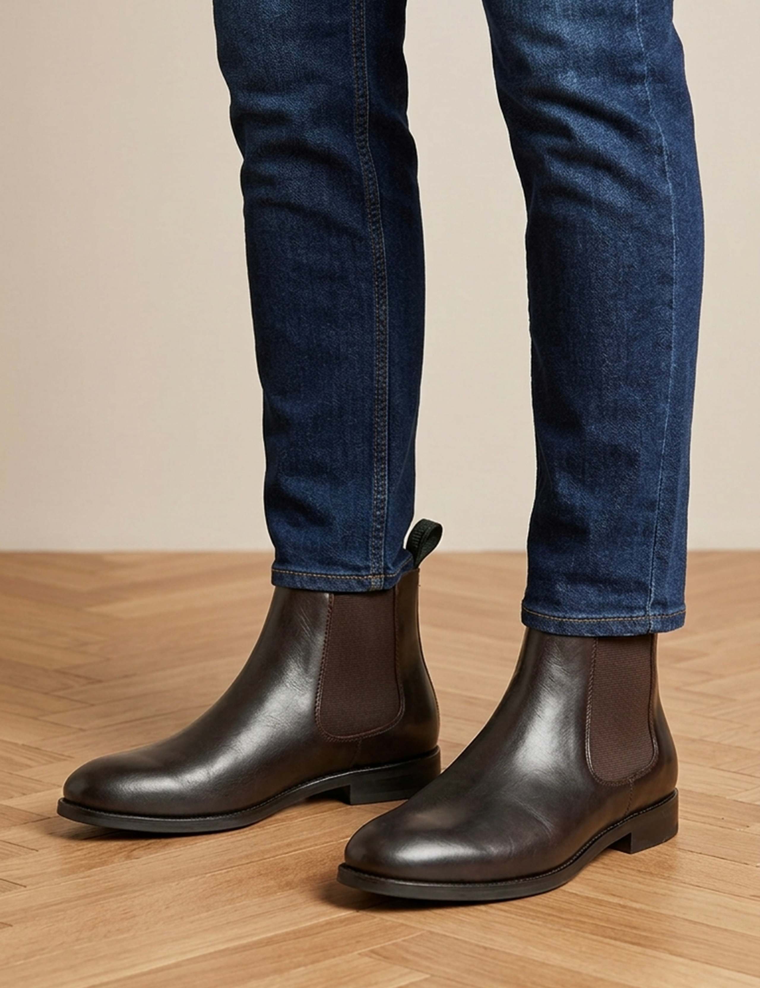 Wide Fit Leather Chelsea Boots