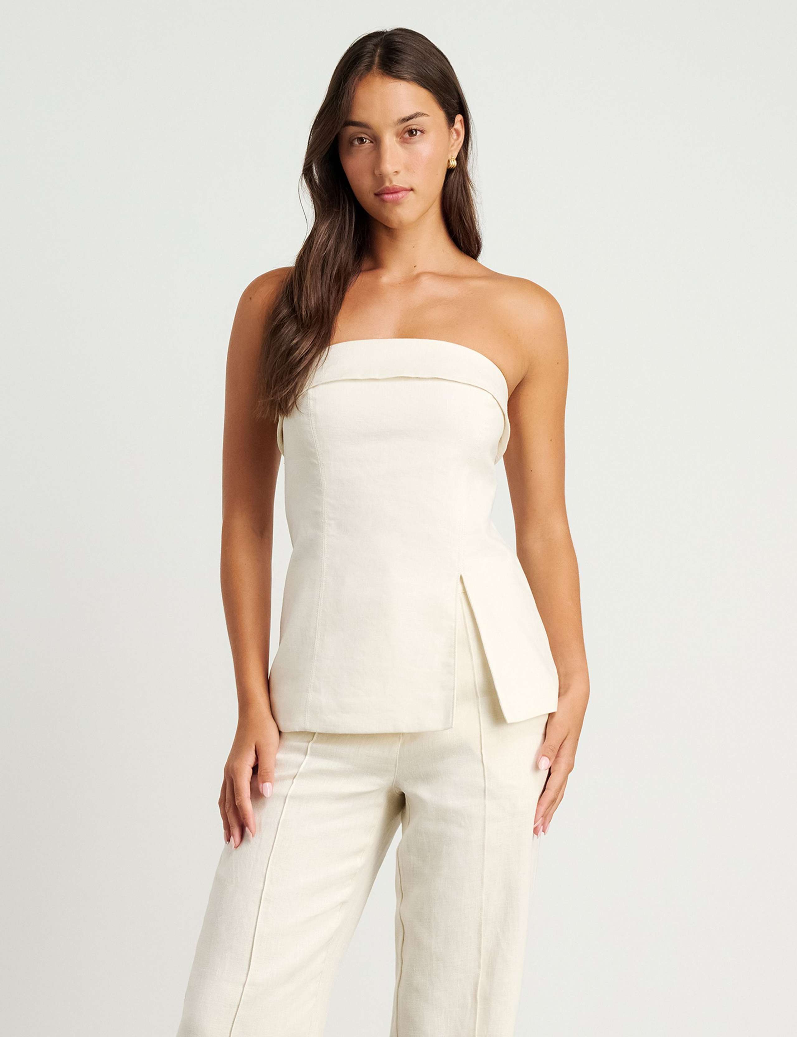 Pure Linen Off The Shoulder Bandeau Top