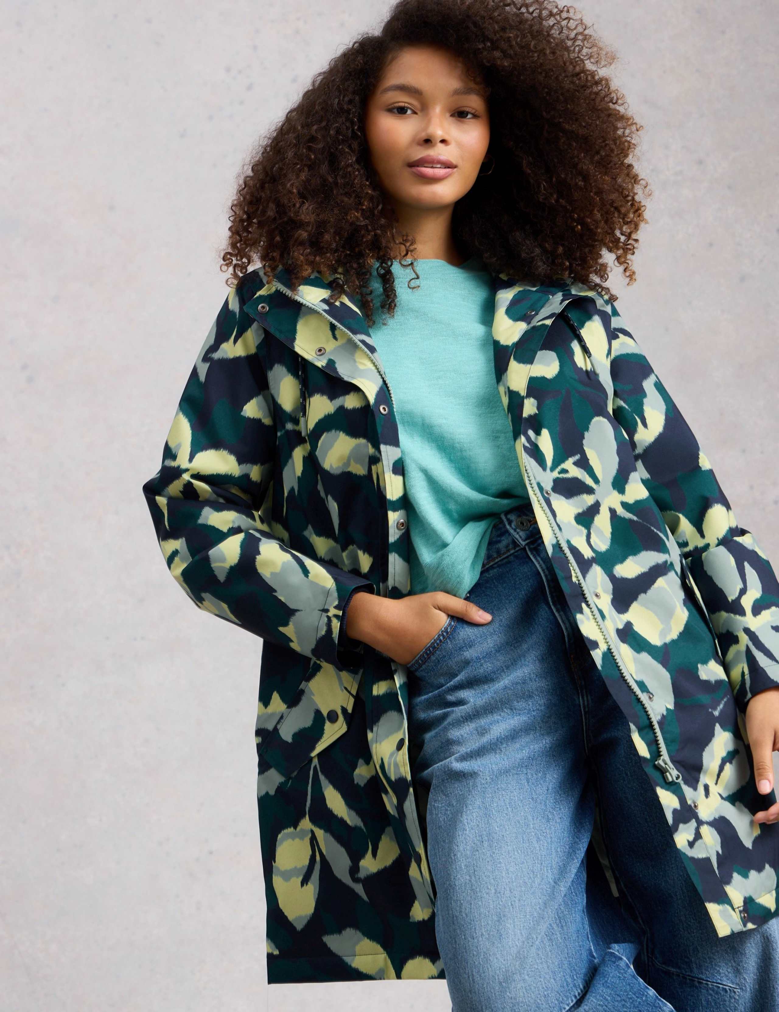 Floral Hooded Rain Jacket