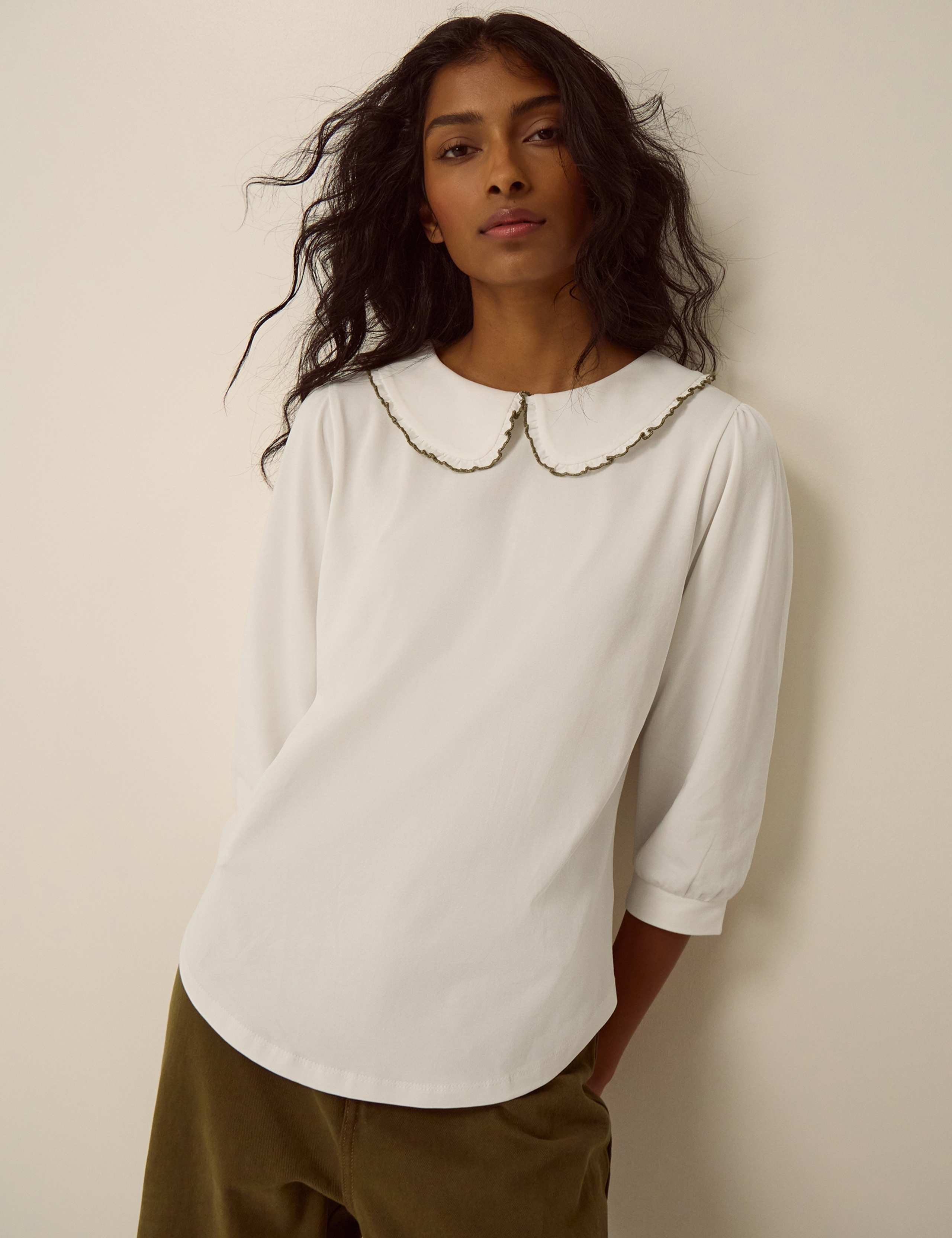 Cotton Rich Collared Blouse