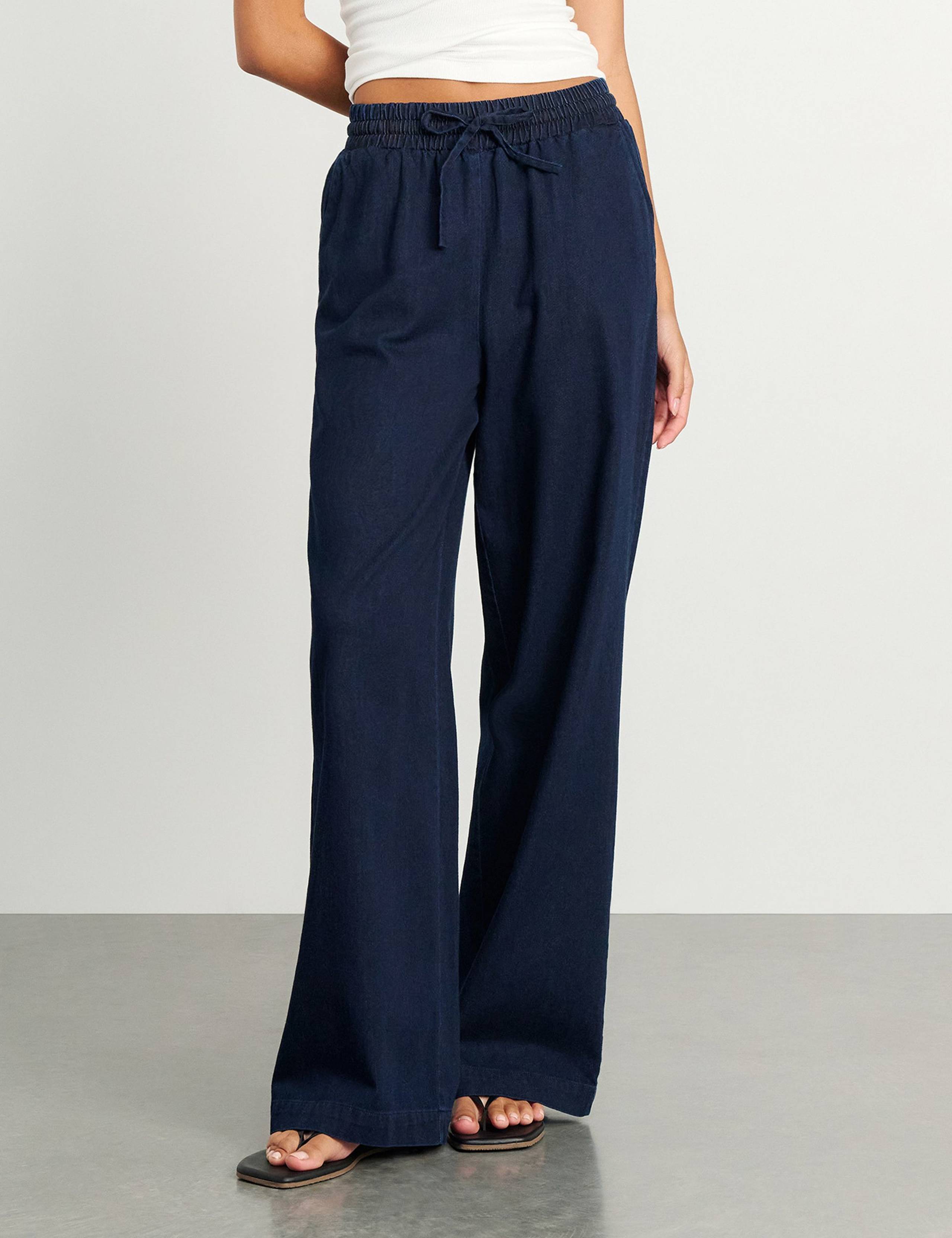 Pure Cotton Wide Leg Trousers