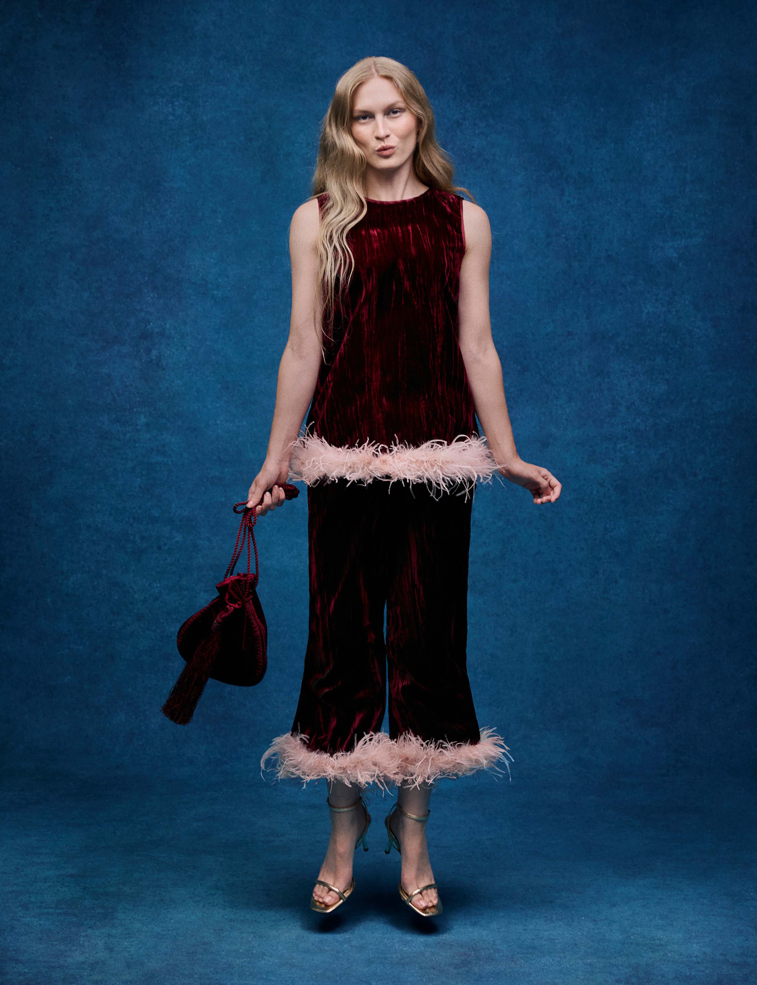 Velvet Cropped Trousers