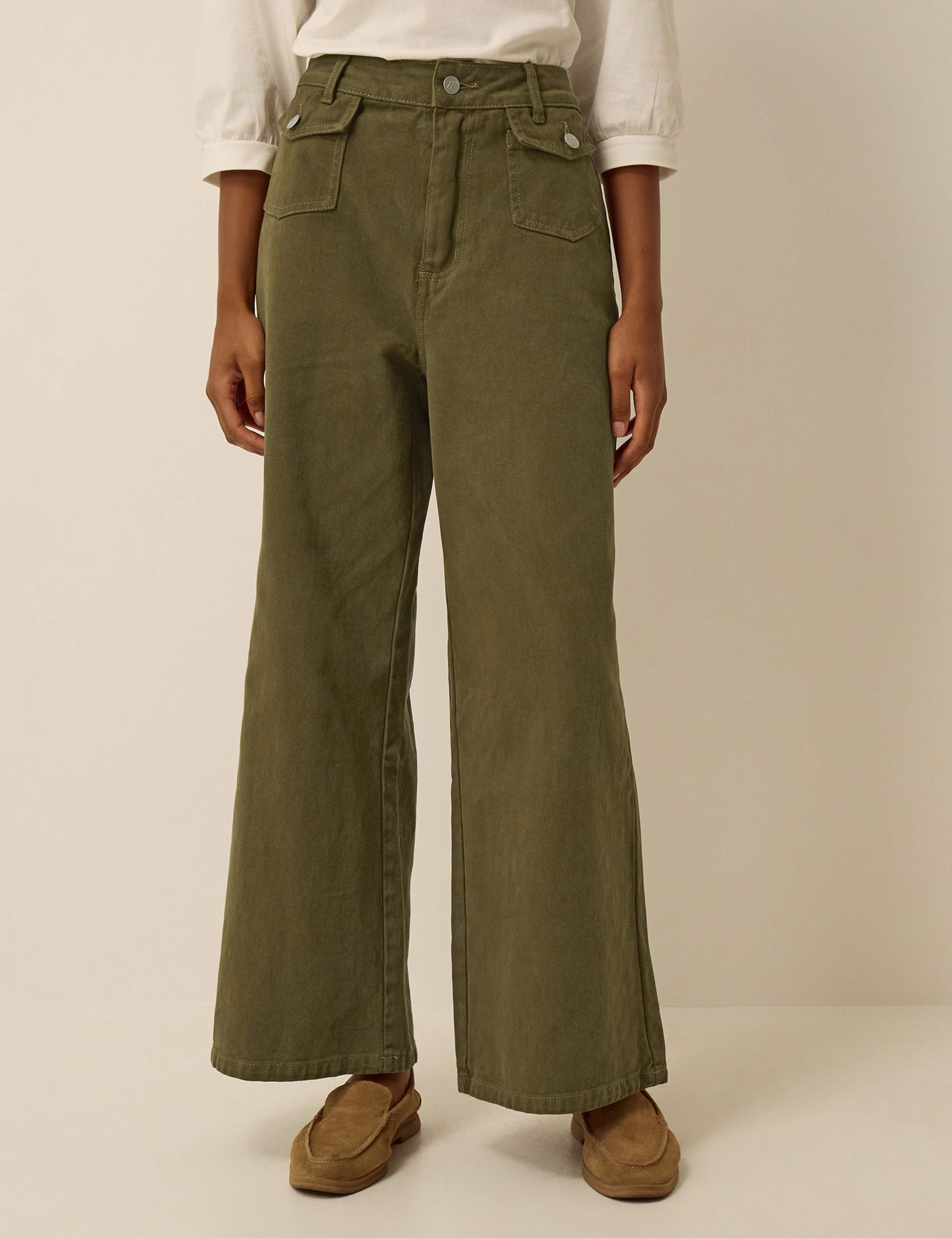 High Waisted Wide Leg Flared Jeans
