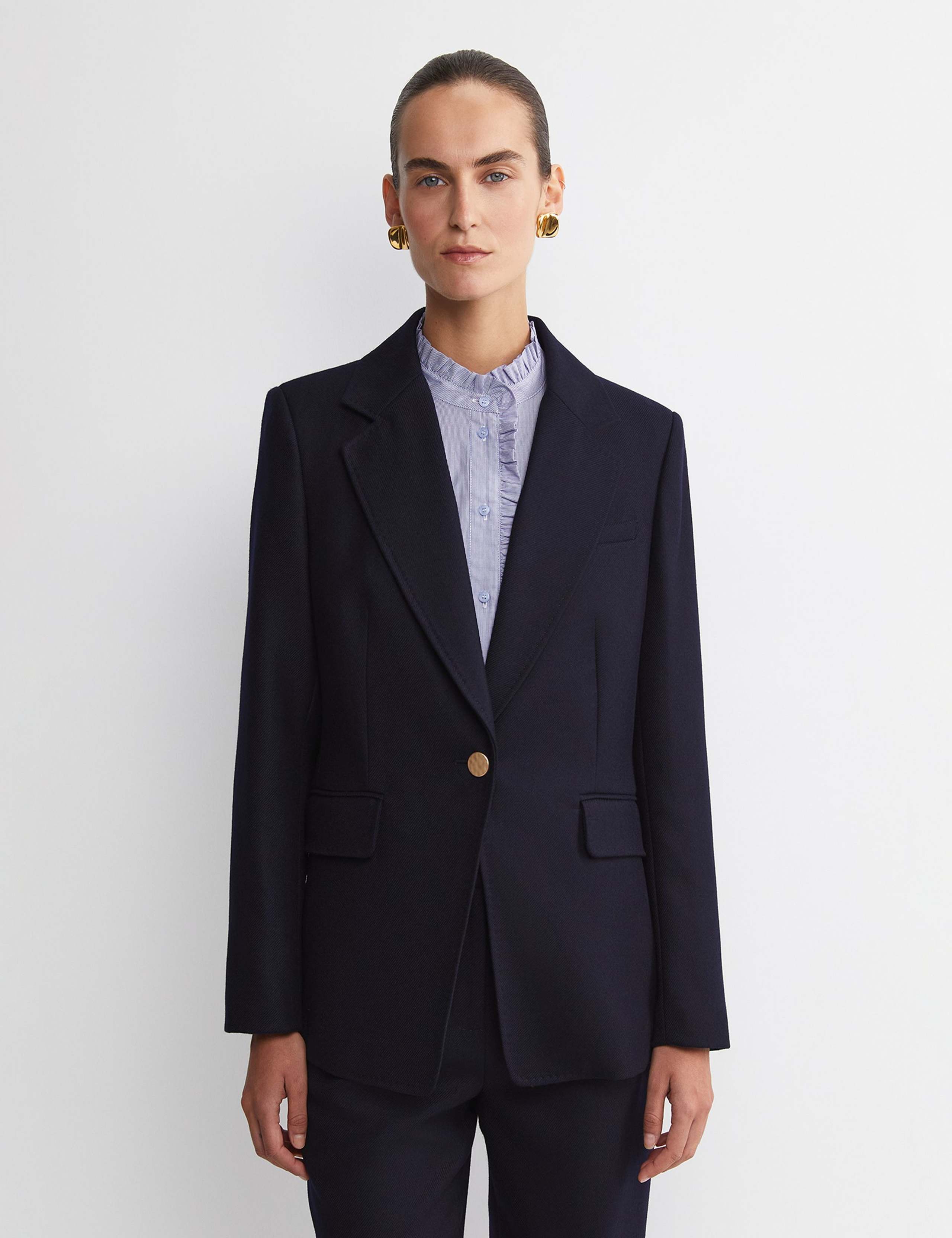 Wool Rich Tailored Single Breasted Blazer